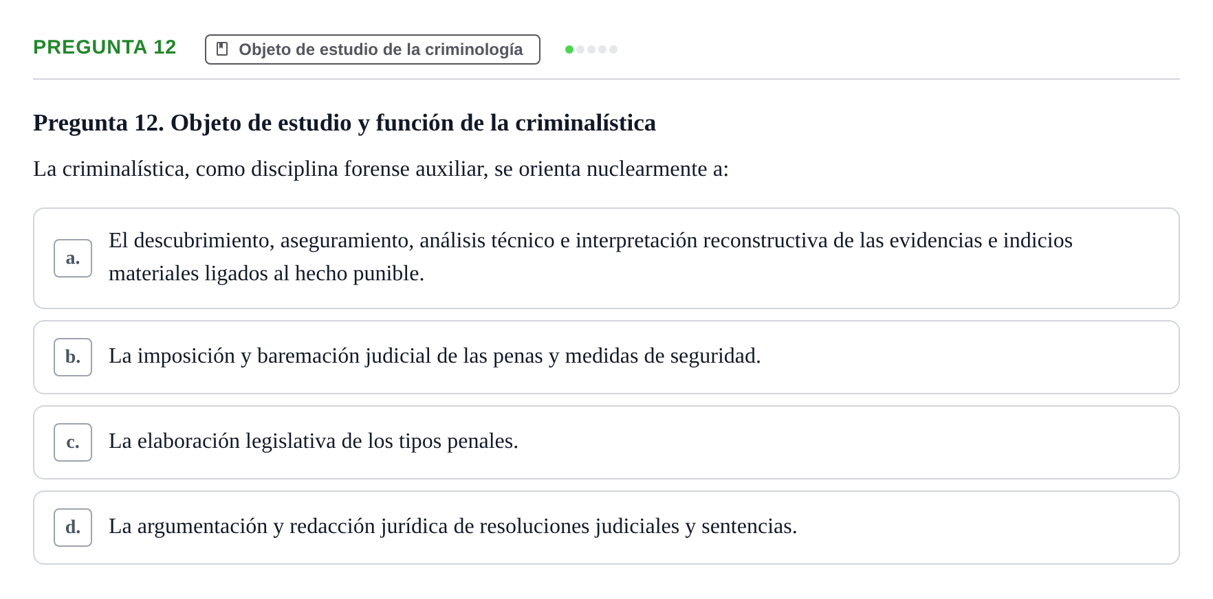 Enunciado: Pregunta 12