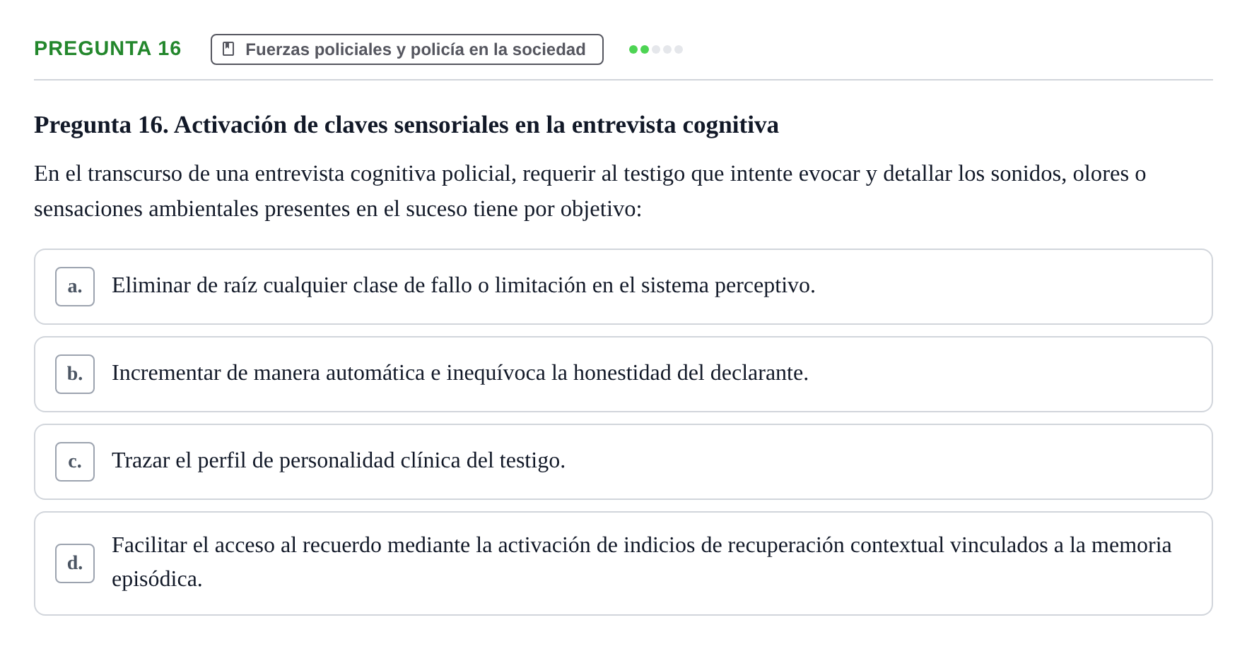 Enunciado: Pregunta 16