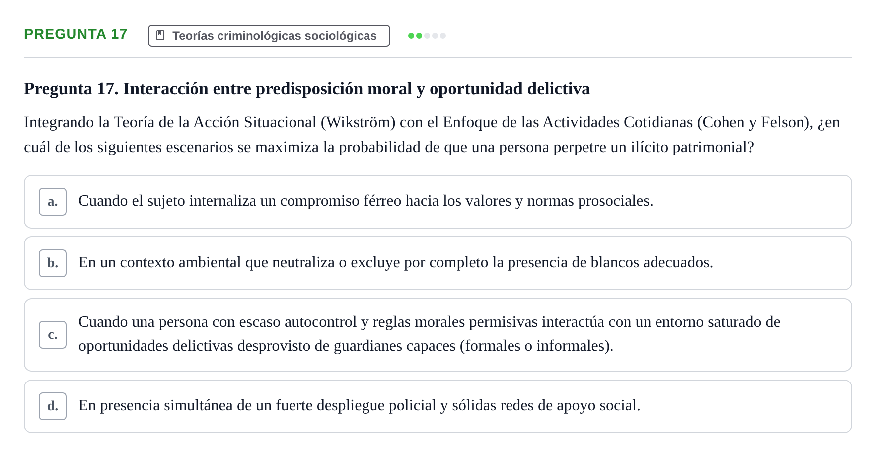 Enunciado: Pregunta 17
