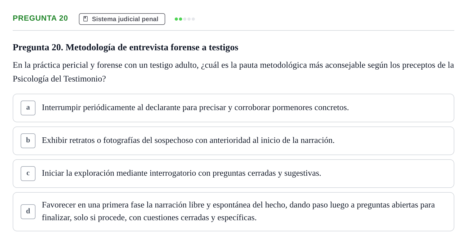 Enunciado: Pregunta 20