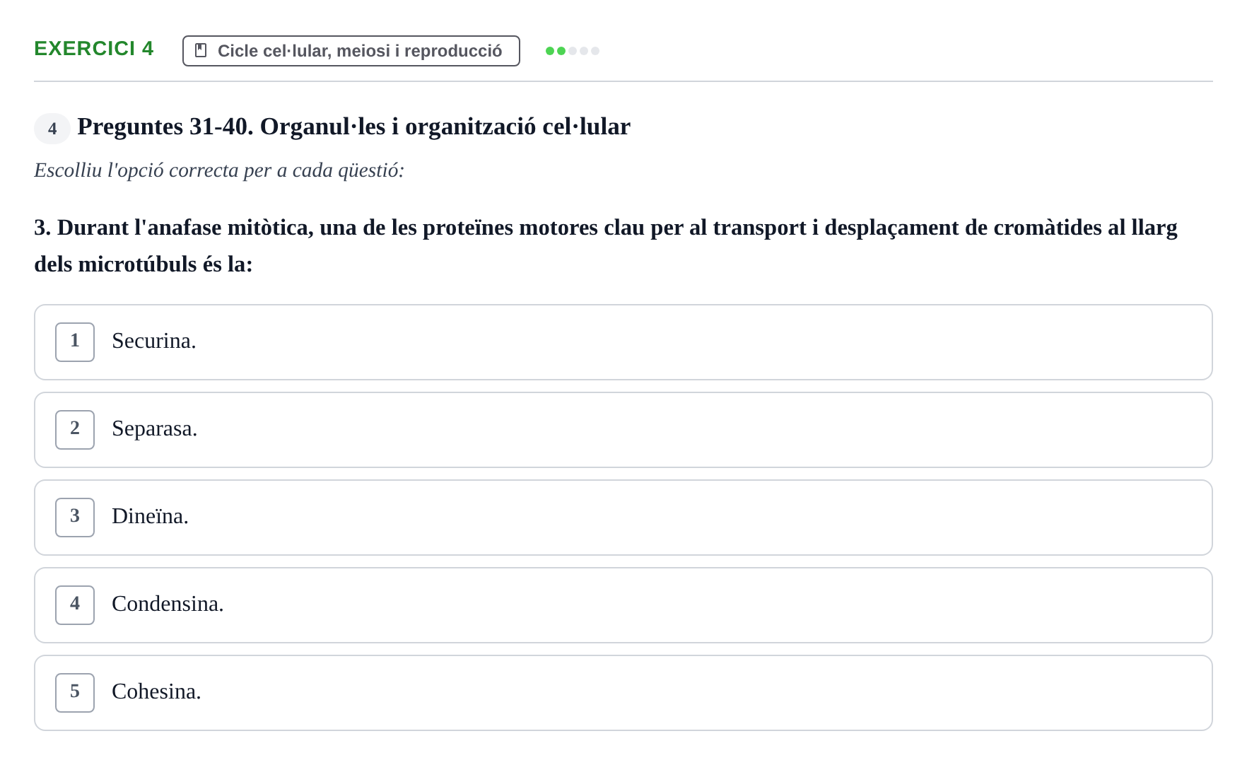 Enunciado: Ejercicio 4 - Cicle cel·lular, meiosi i reproducció · Biología UB 2025