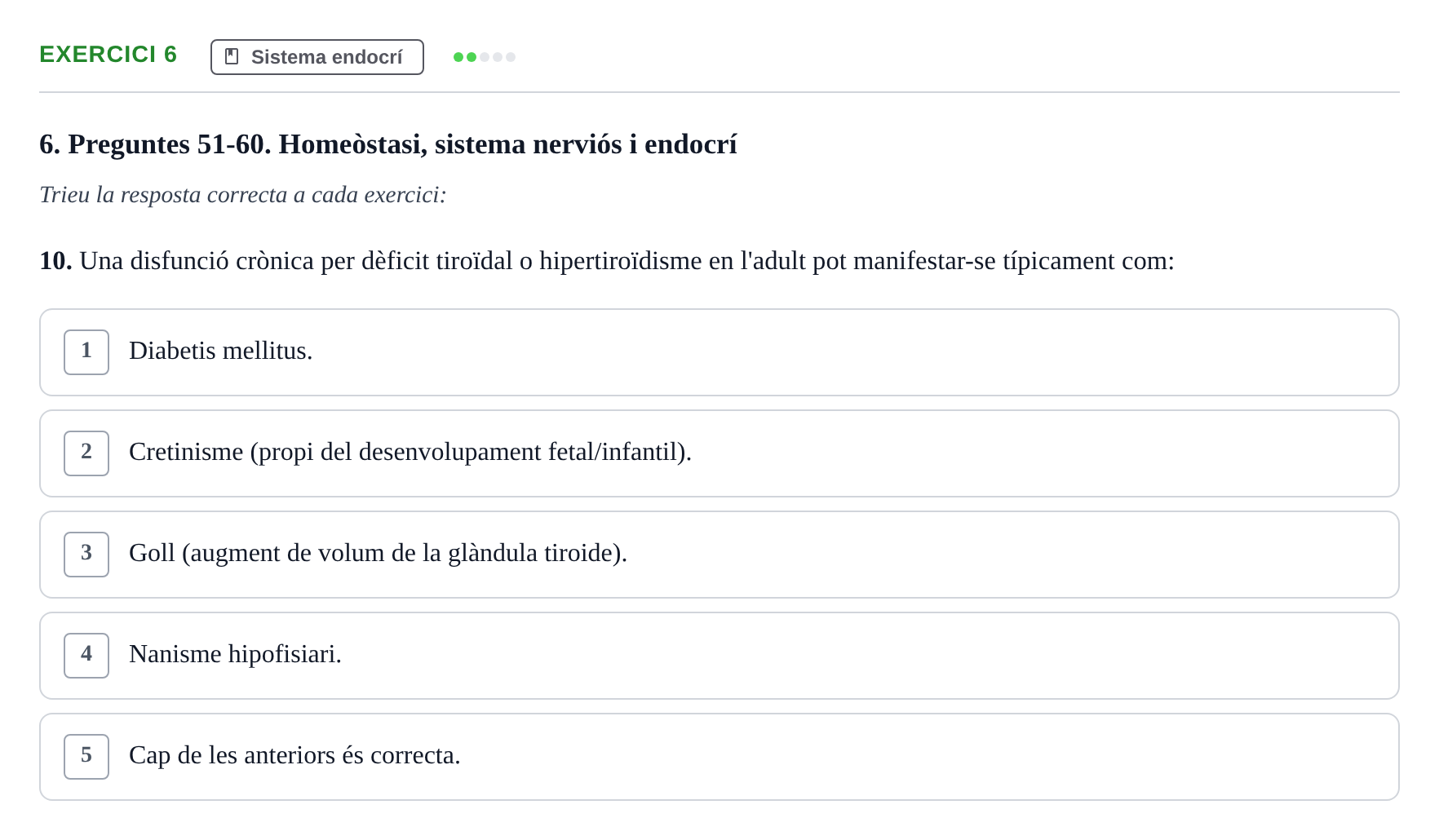 Enunciado: Ejercicio 6 - Sistema endocrí · Biología UB 2025