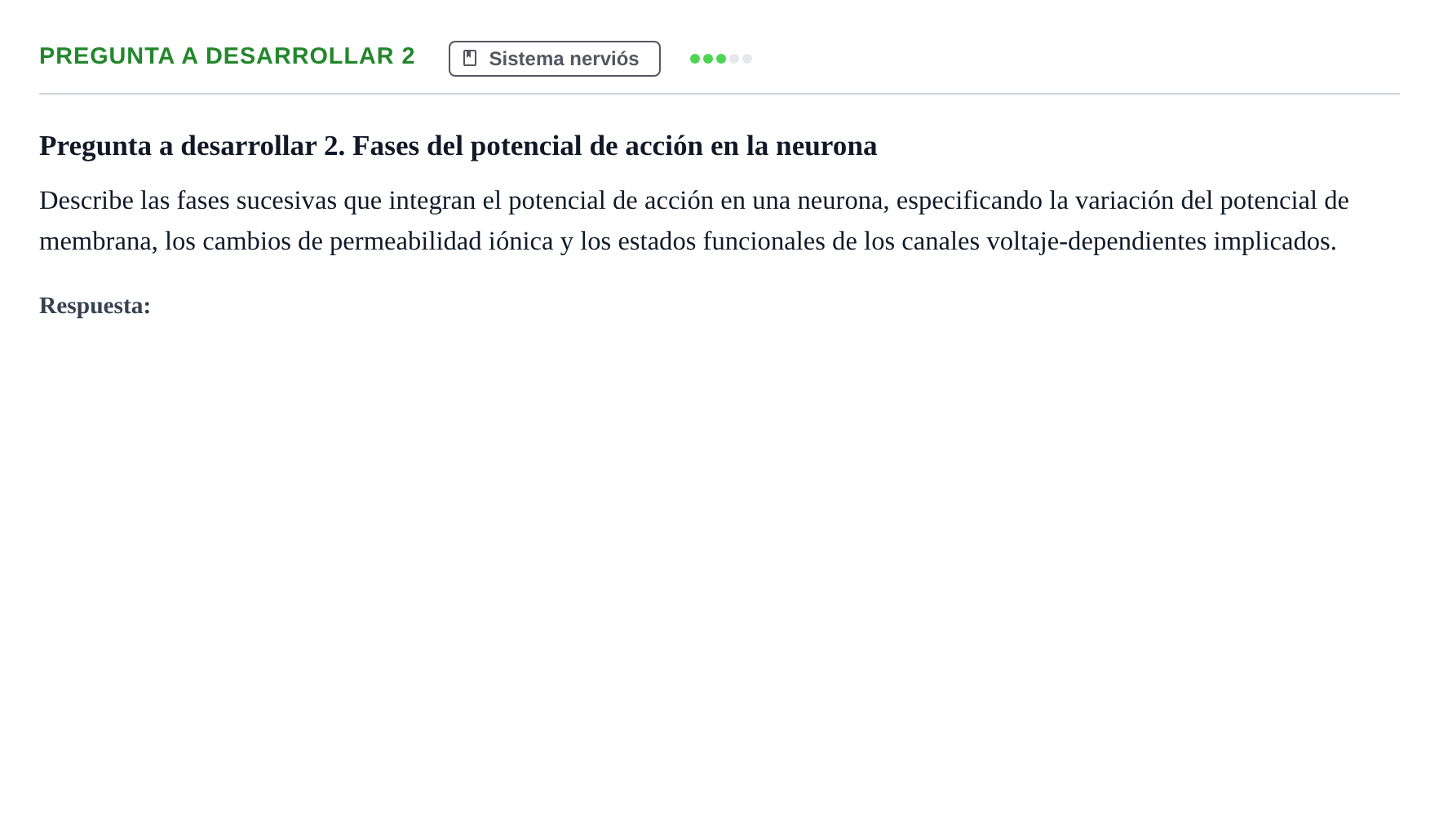 Enunciado: Pregunta a desarrollar 2 · Biología UB Examen Parcial 2 - Modelo 1