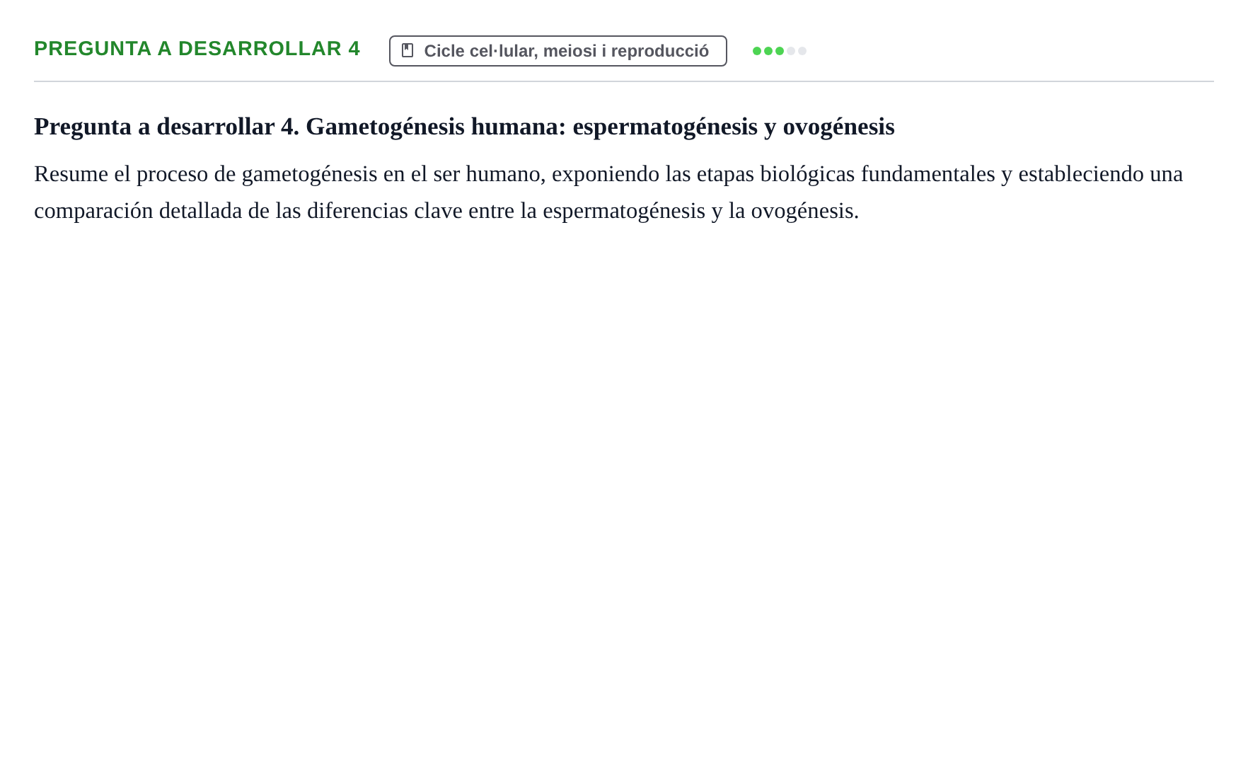 Enunciado: Pregunta a desarrollar 4 · Biología UB Examen Parcial 2 - Modelo 1
