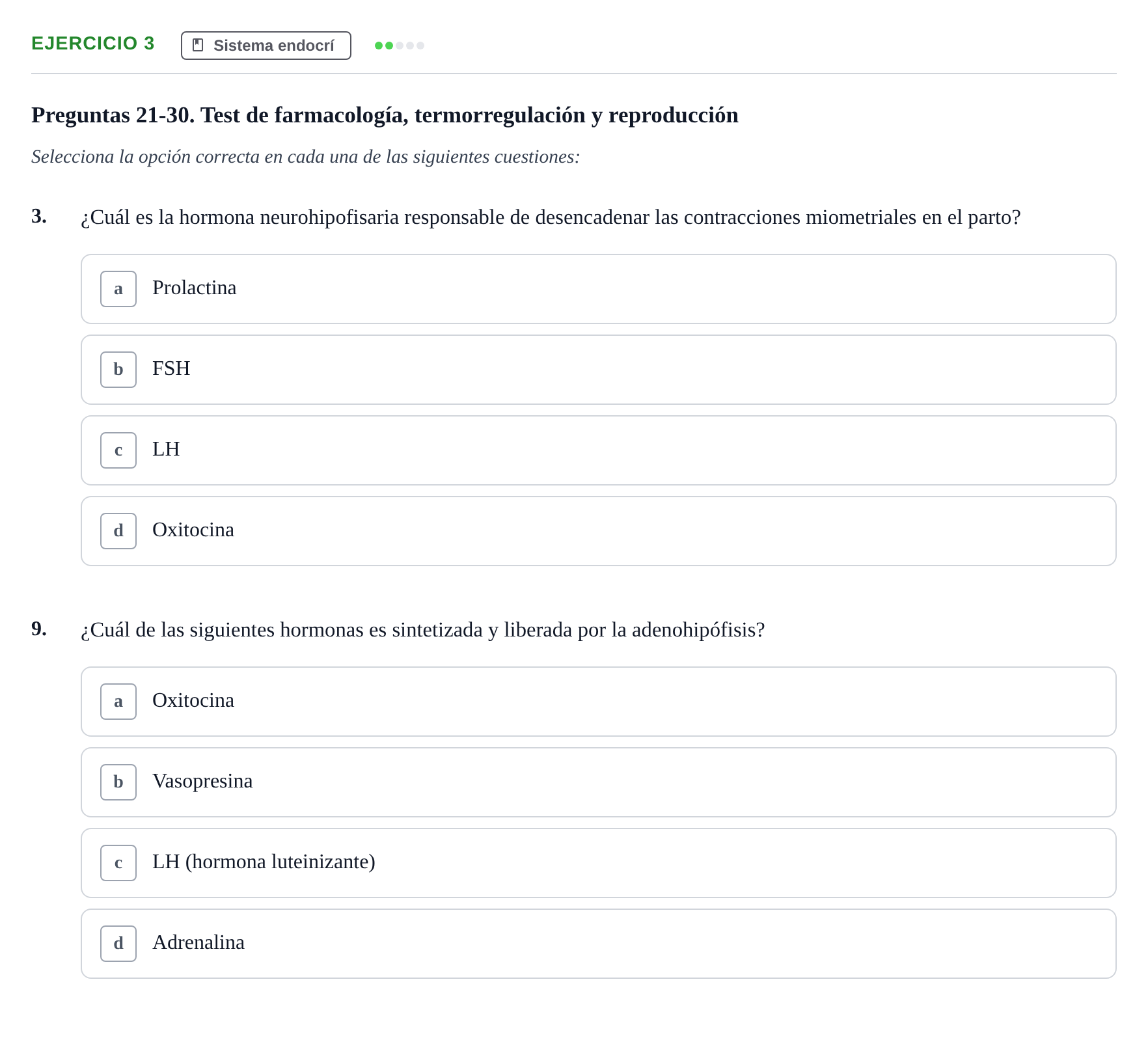 Enunciado: Ejercicio 3 - Sistema endocrí · Biología UB Examen Parcial 2 - Modelo 1
