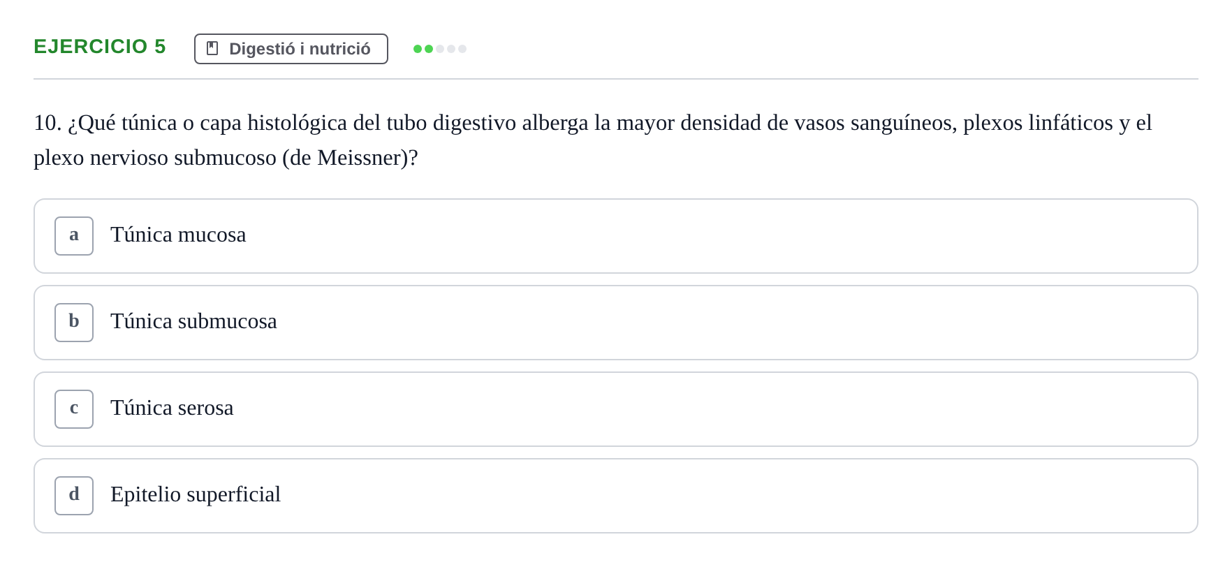 Enunciado: Ejercicio 5 - Digestió i nutrició · Biología UB Examen Parcial 2 - Modelo 1