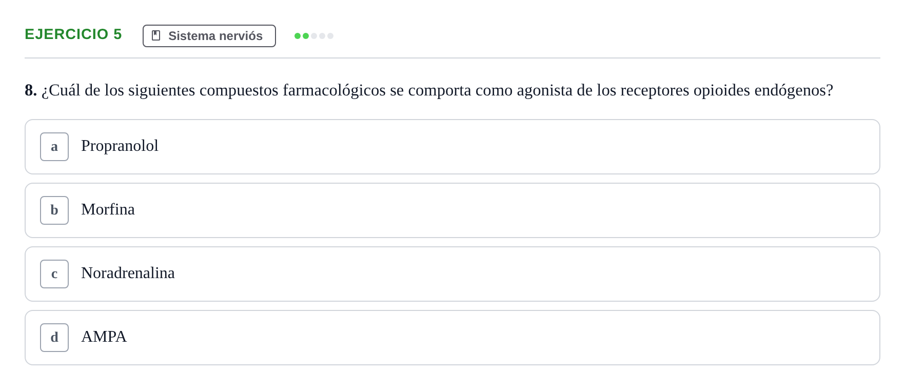 Enunciado: Ejercicio 5 - Sistema nerviós · Biología UB Examen Parcial 2 - Modelo 1