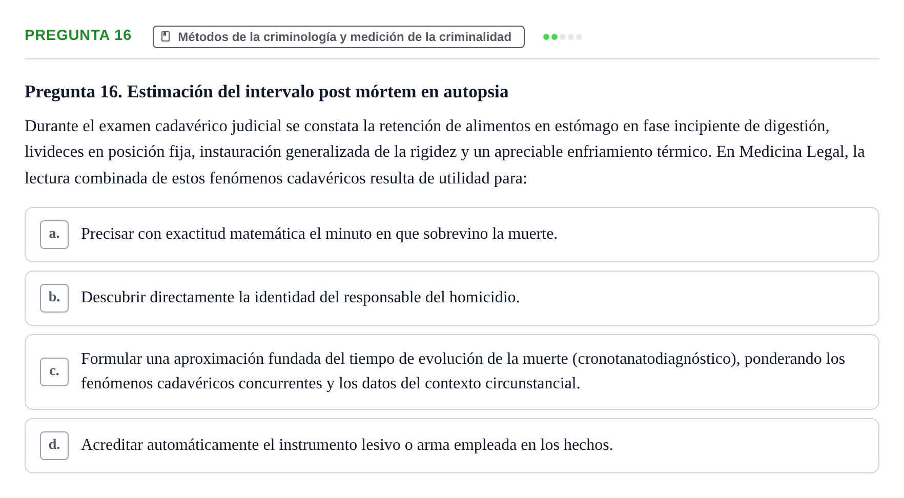 Enunciado: Pregunta 16
