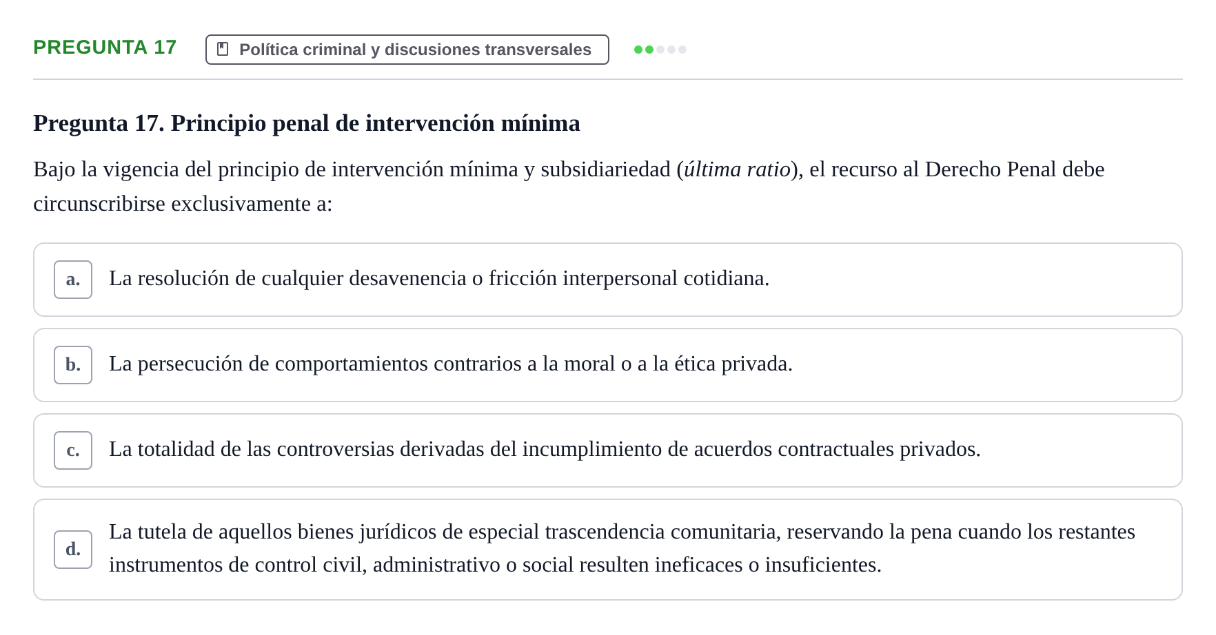 Enunciado: Pregunta 17