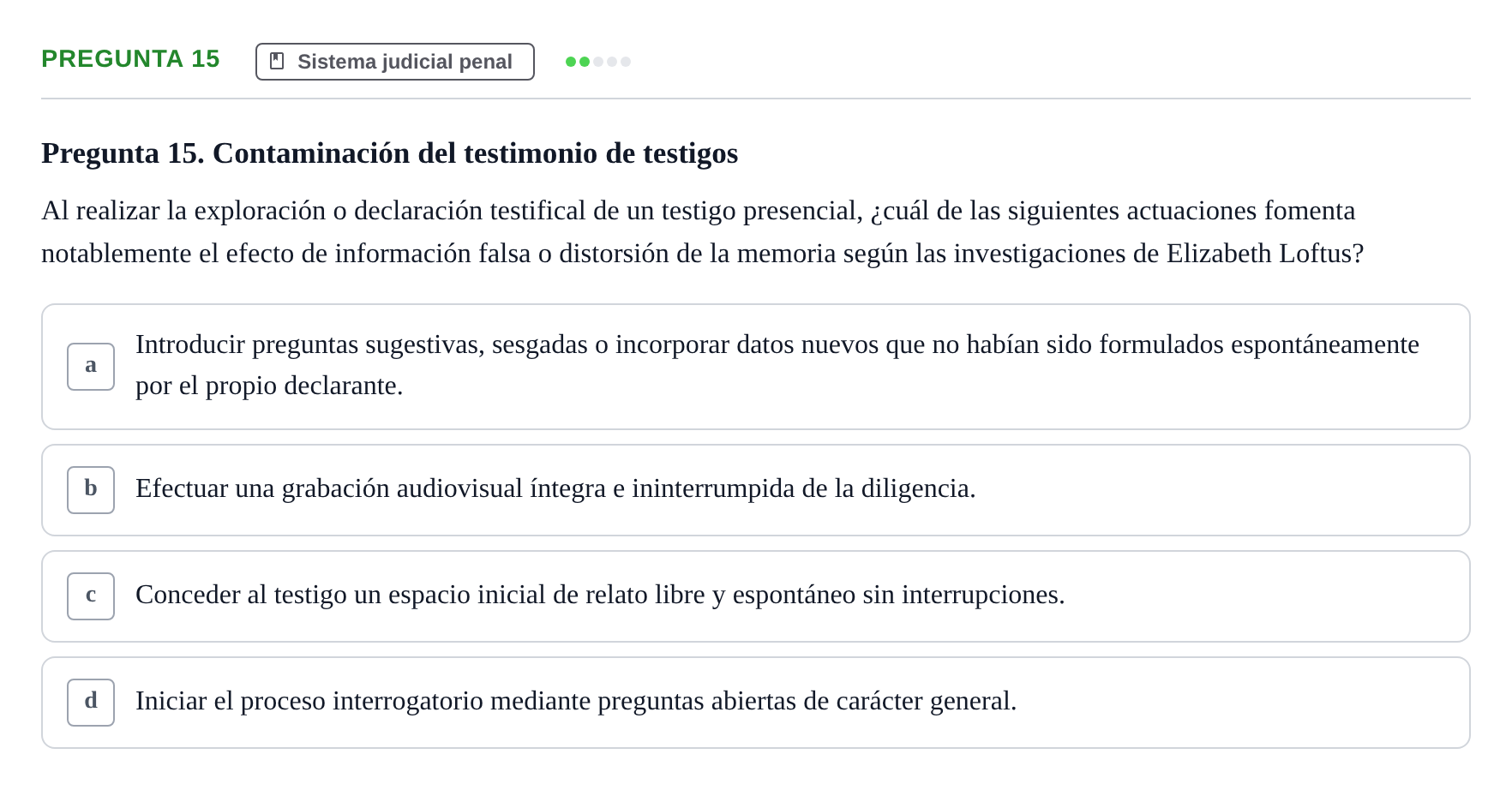 Enunciado: Pregunta 15