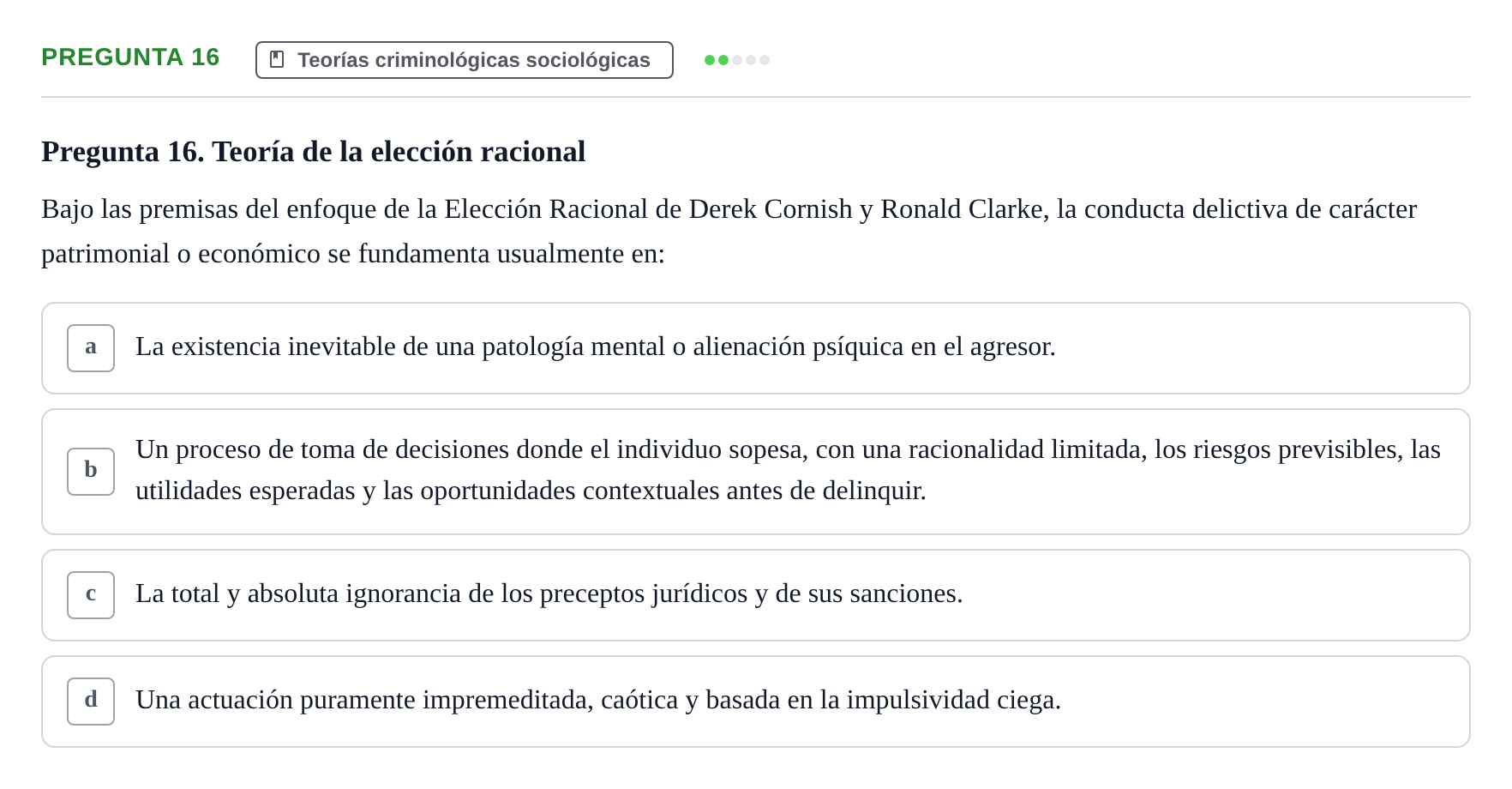 Enunciado: Pregunta 16