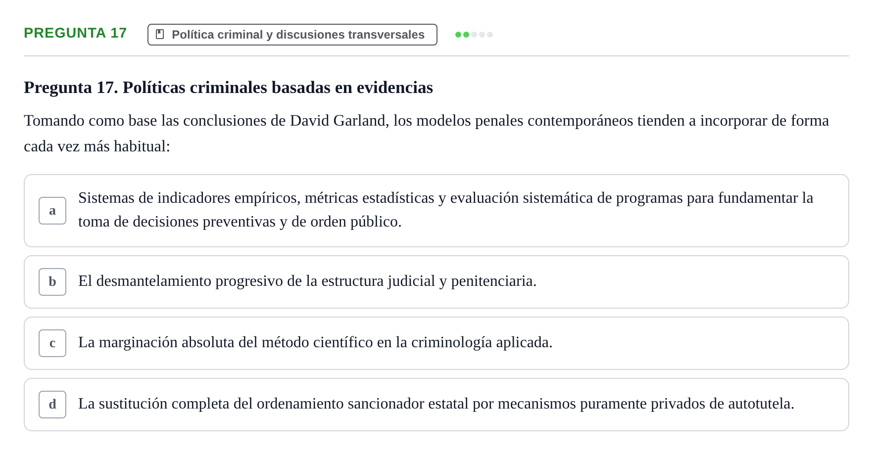 Enunciado: Pregunta 17