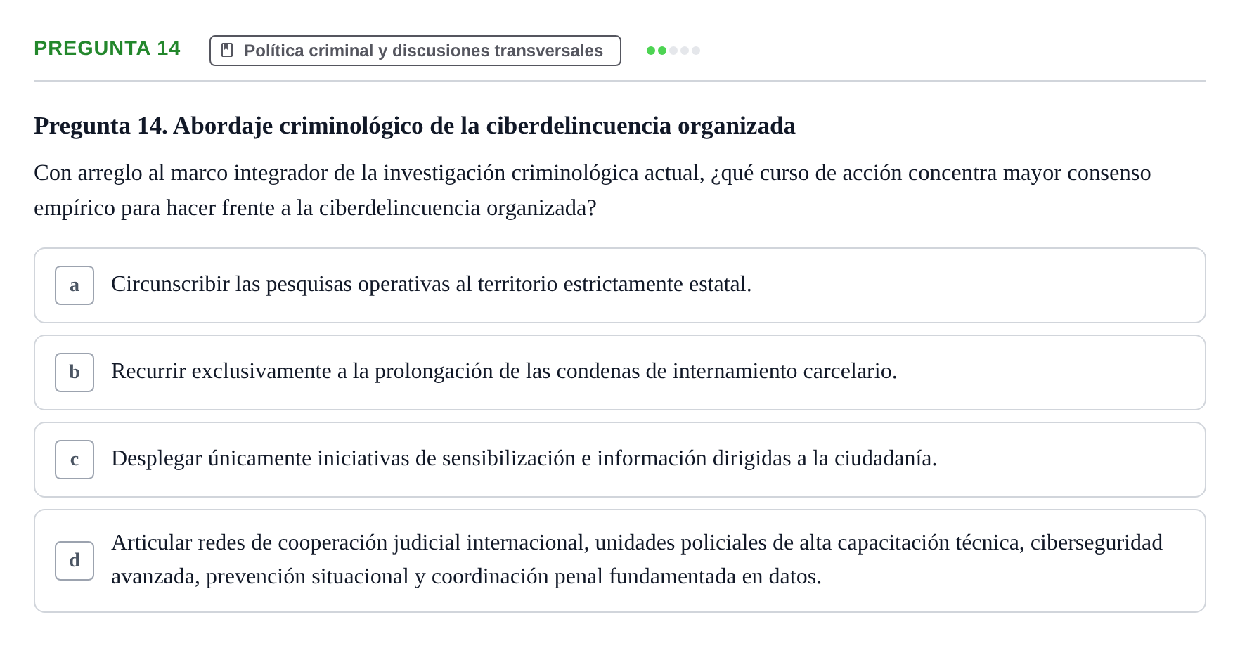Enunciado: Pregunta 14