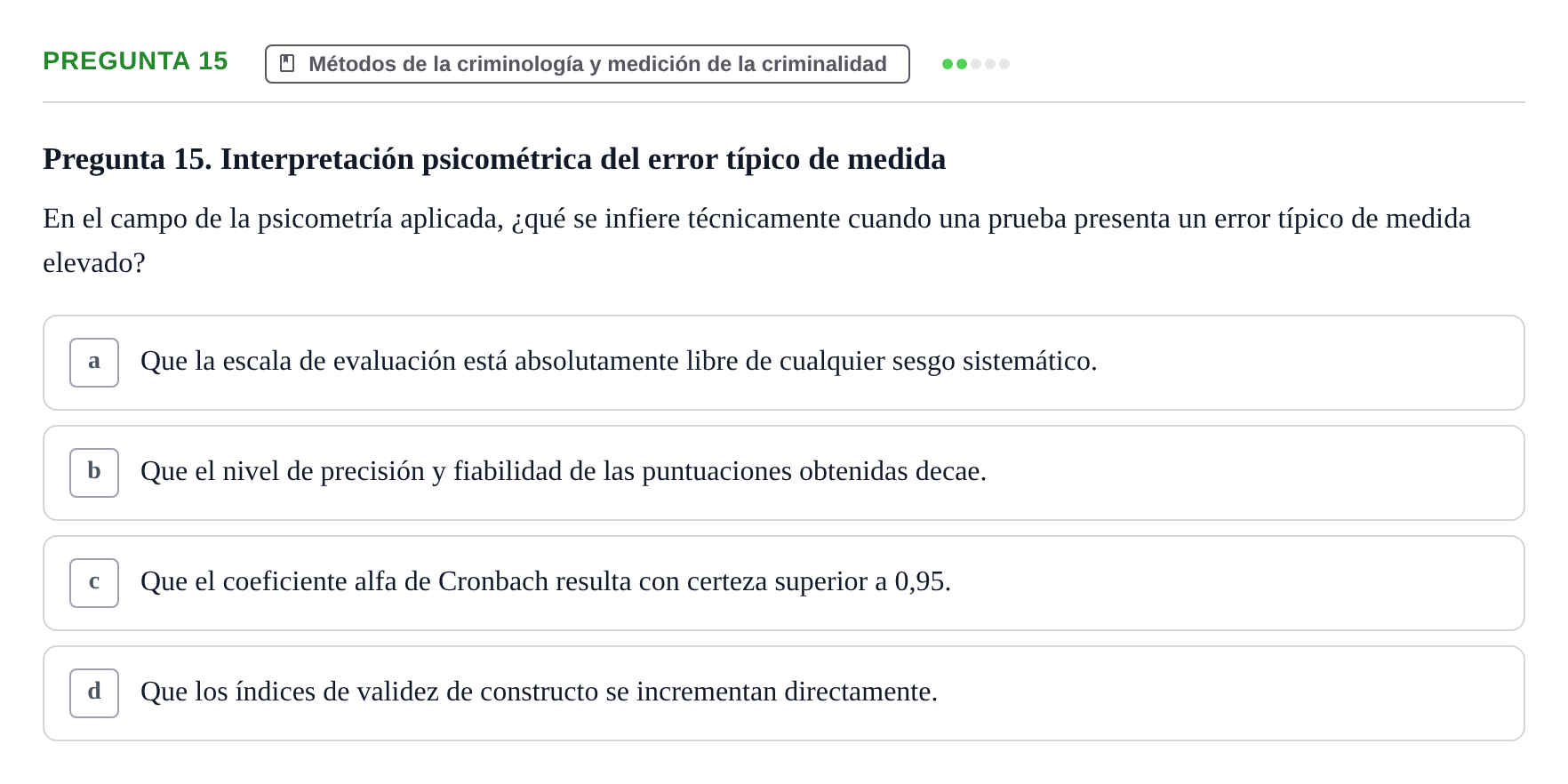 Enunciado: Pregunta 15