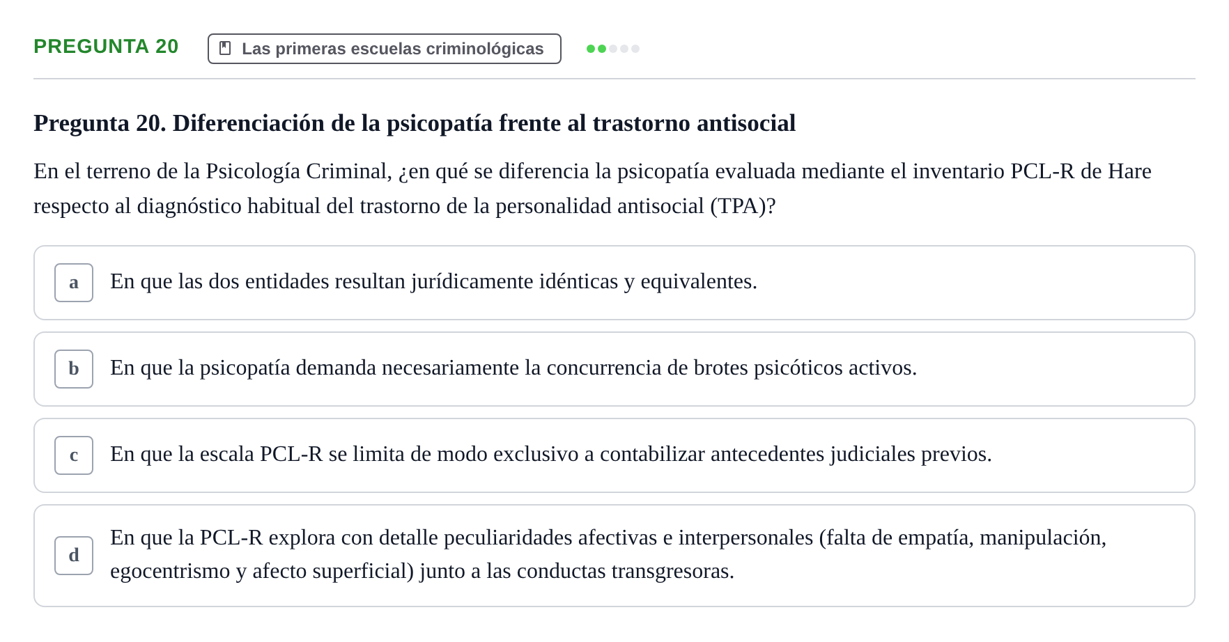 Enunciado: Pregunta 20