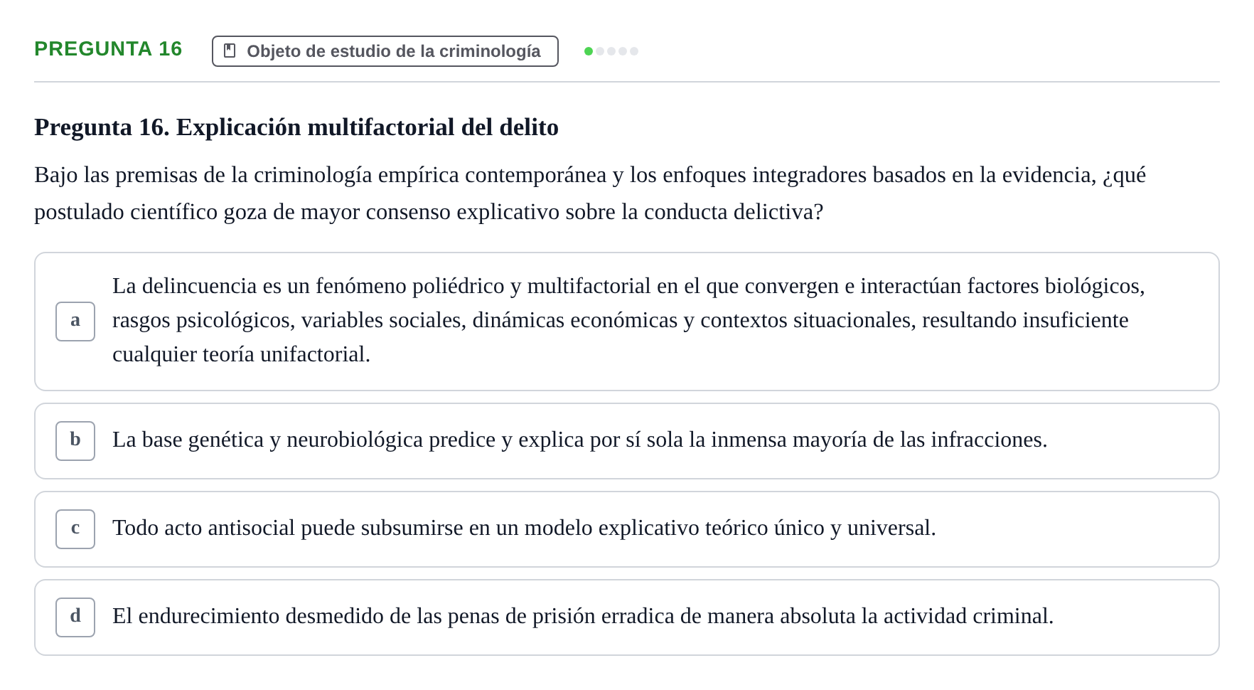 Enunciado: Pregunta 16