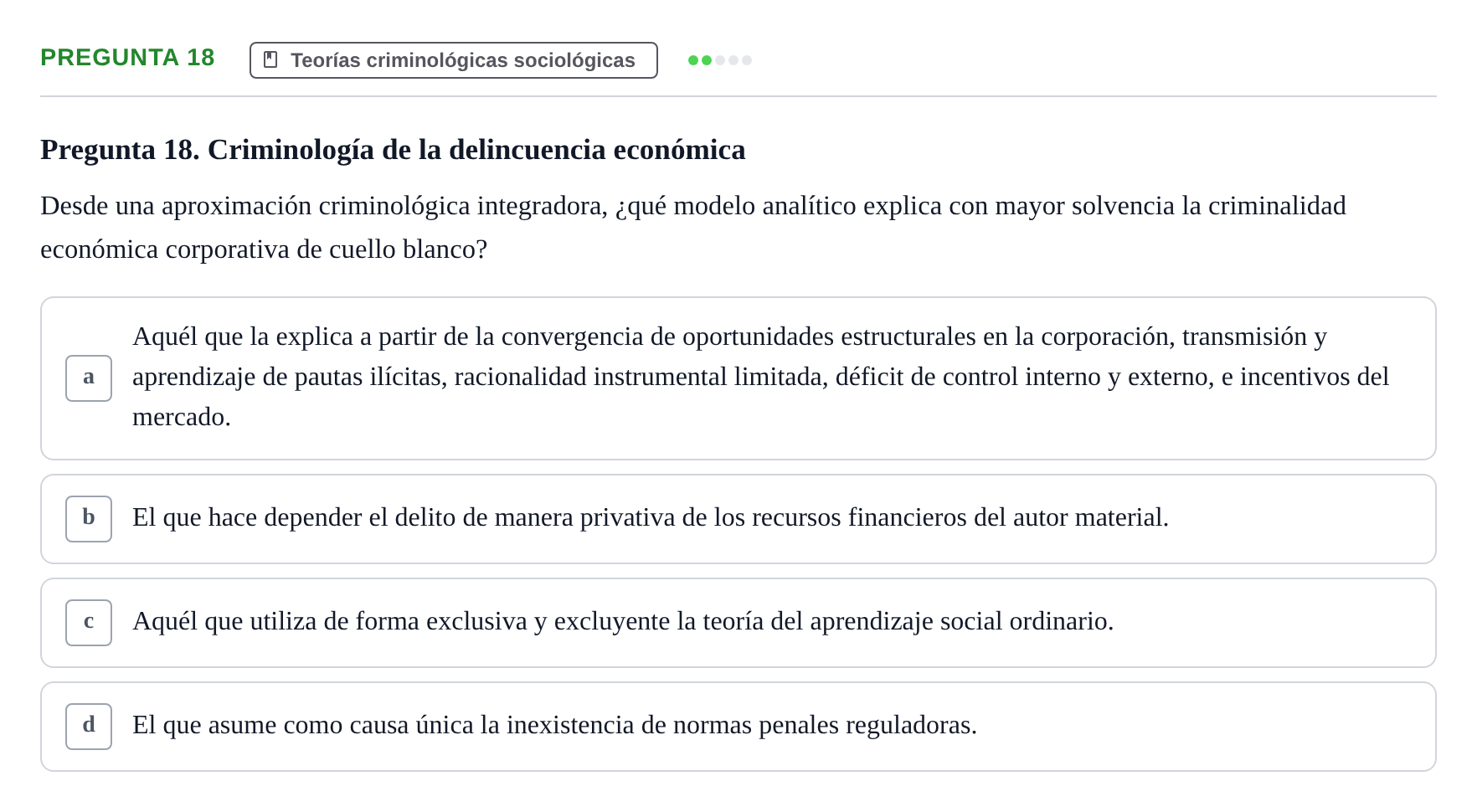 Enunciado: Pregunta 18
