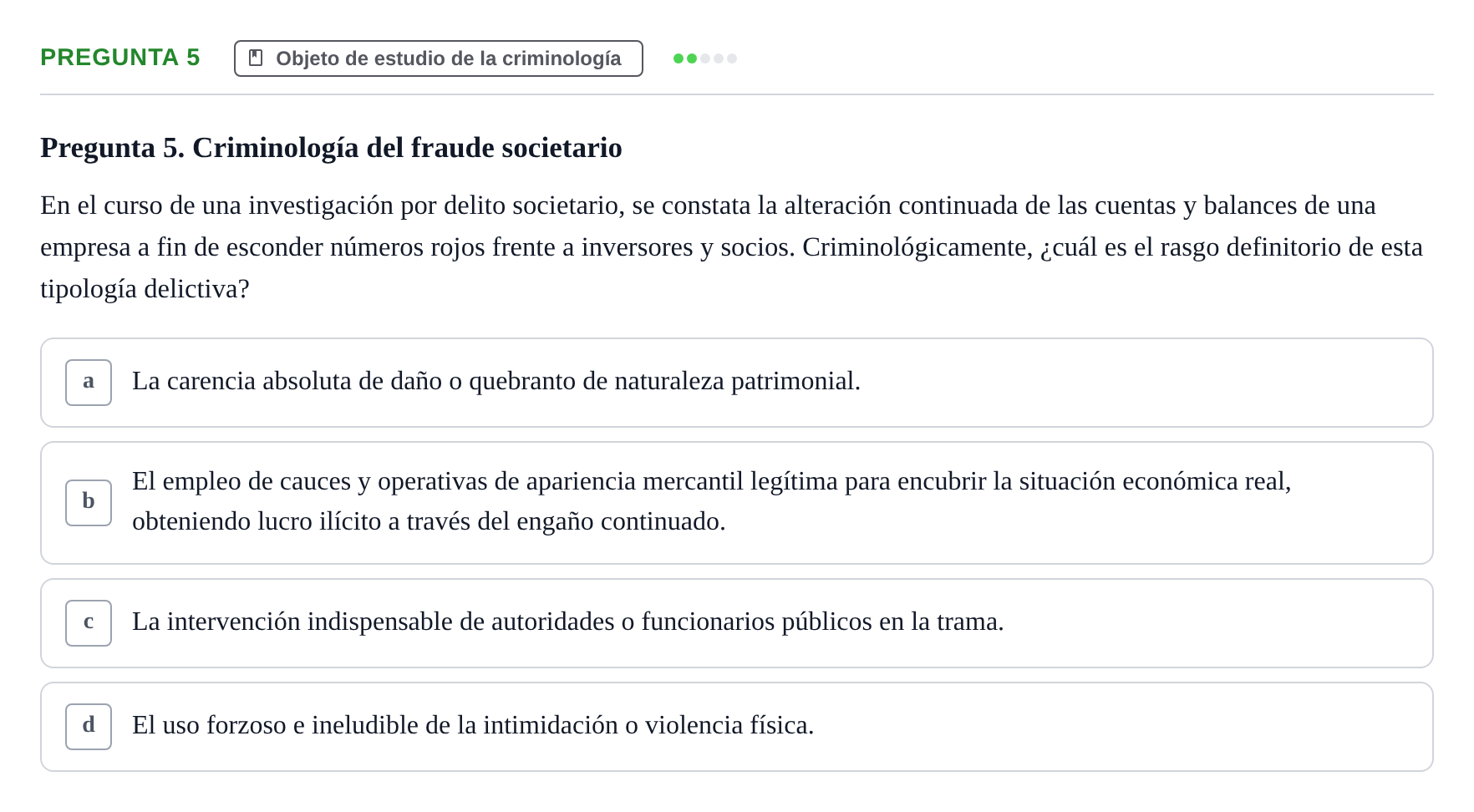 Enunciado: Pregunta 5