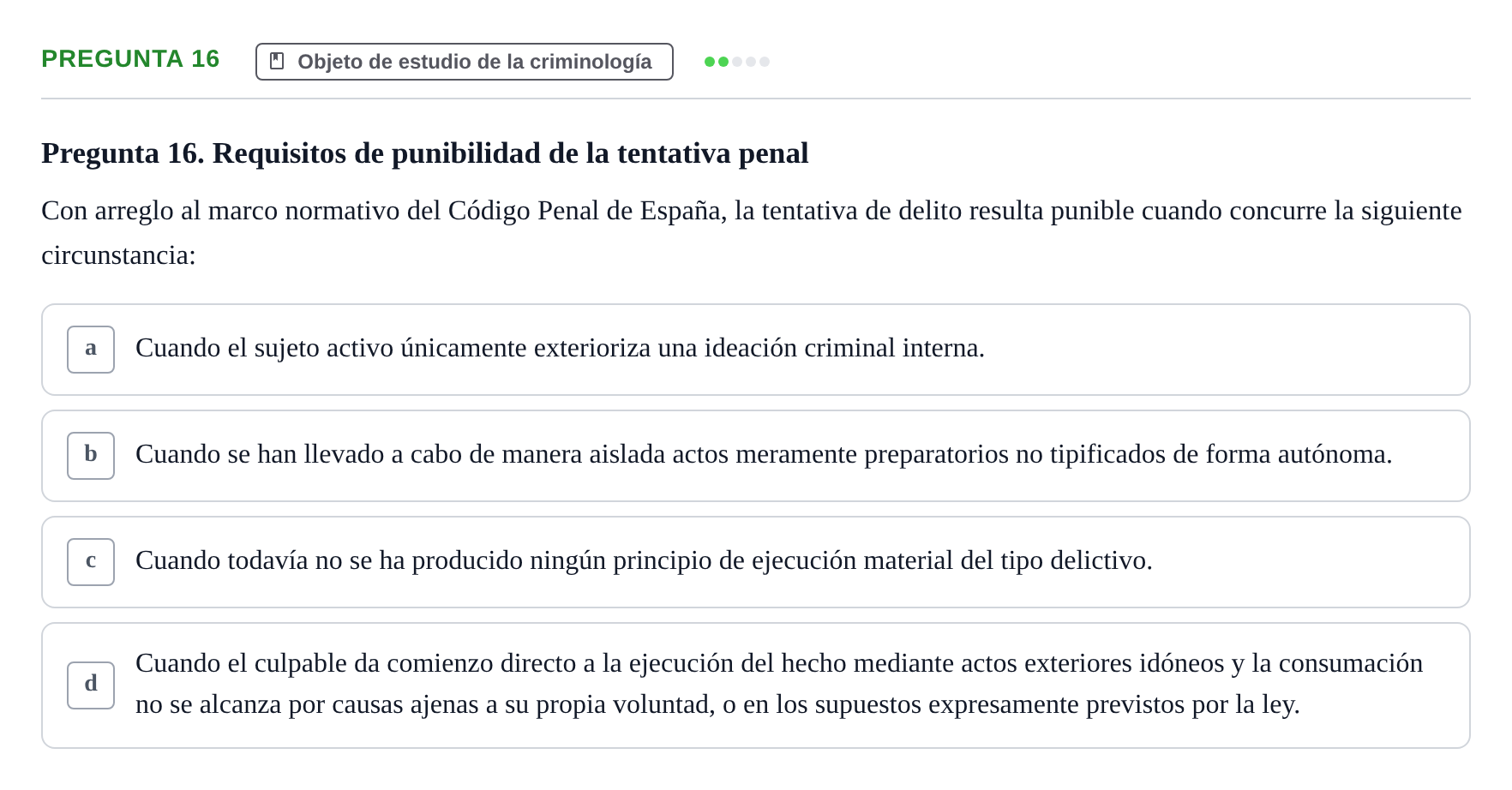 Enunciado: Pregunta 16