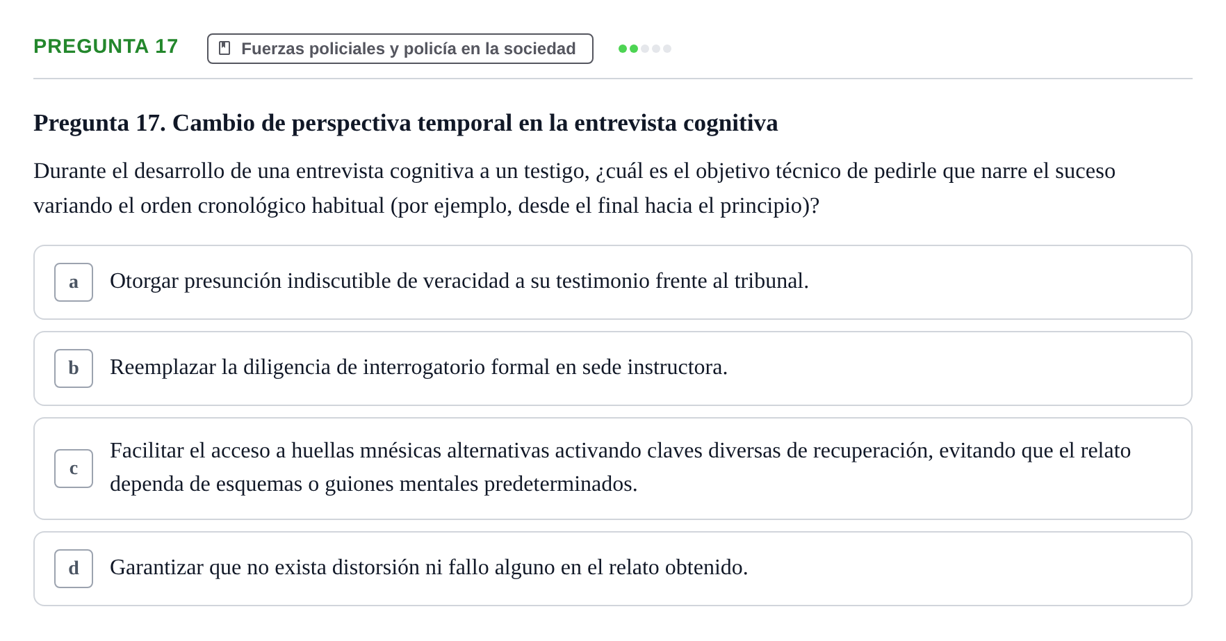 Enunciado: Pregunta 17