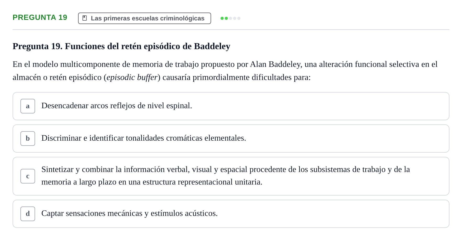 Enunciado: Pregunta 19