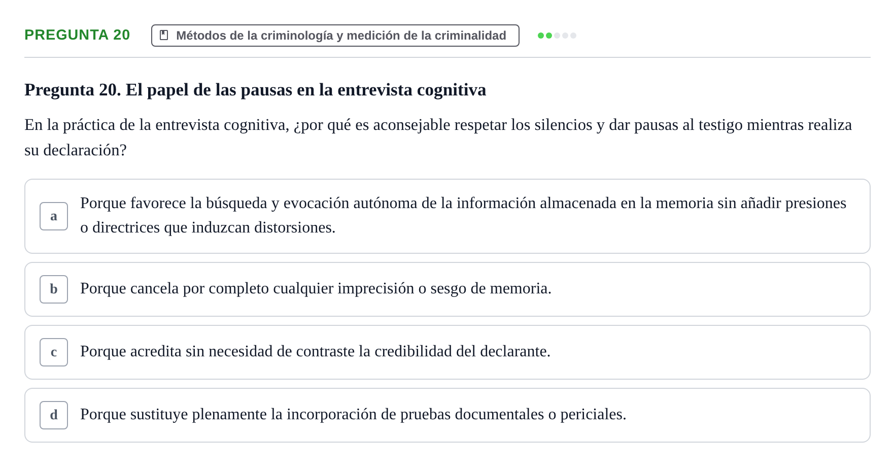 Enunciado: Pregunta 20