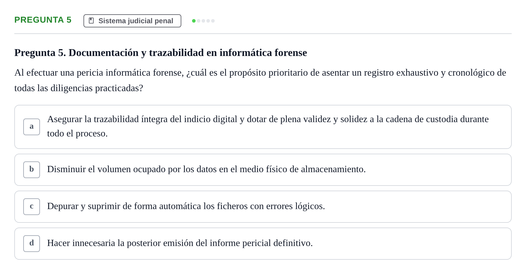 Enunciado: Pregunta 5