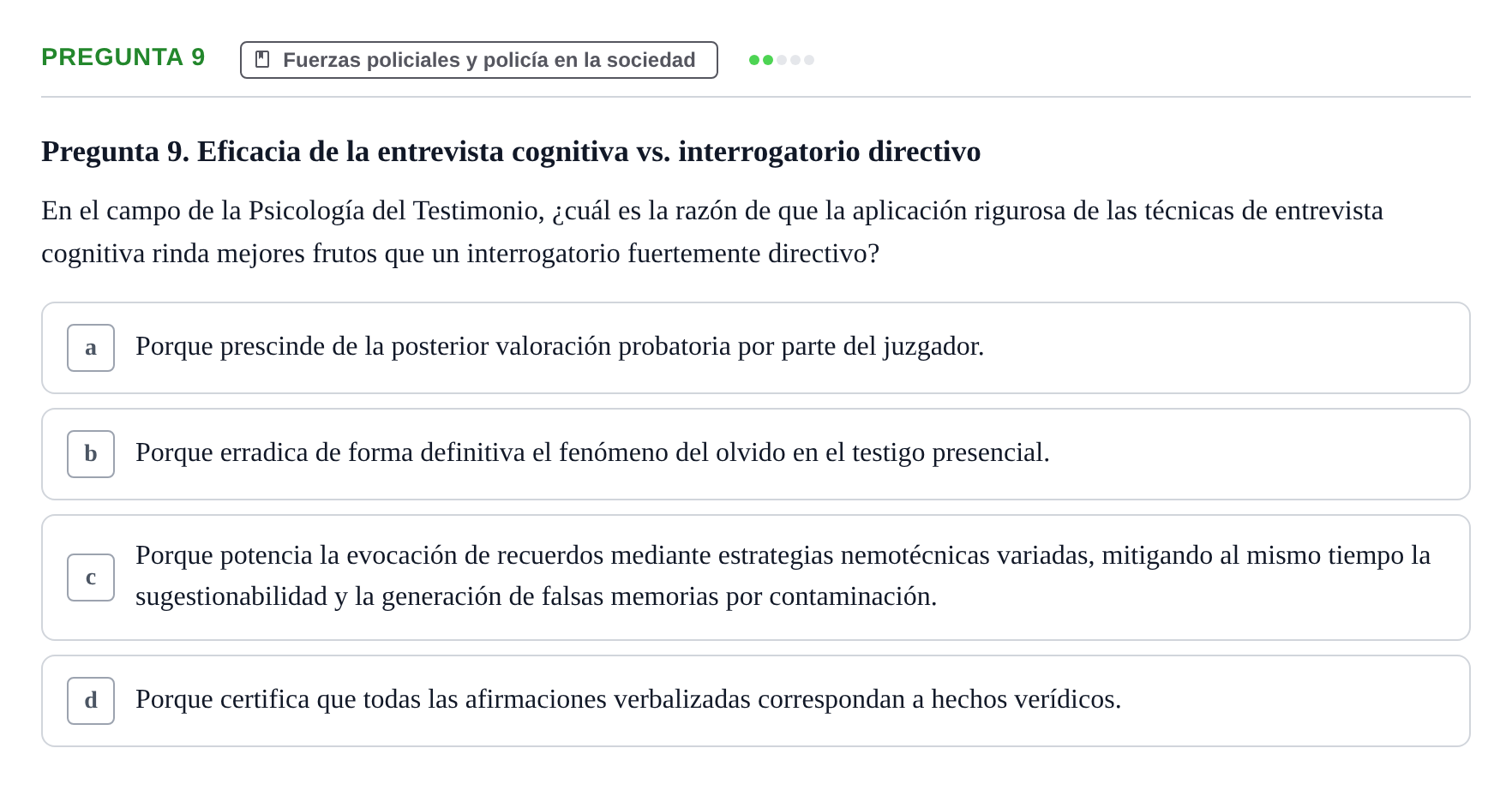 Enunciado: Pregunta 9