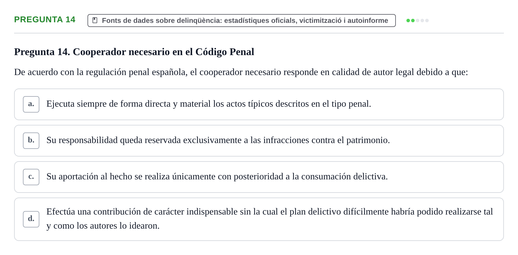 Enunciado: Pregunta 14