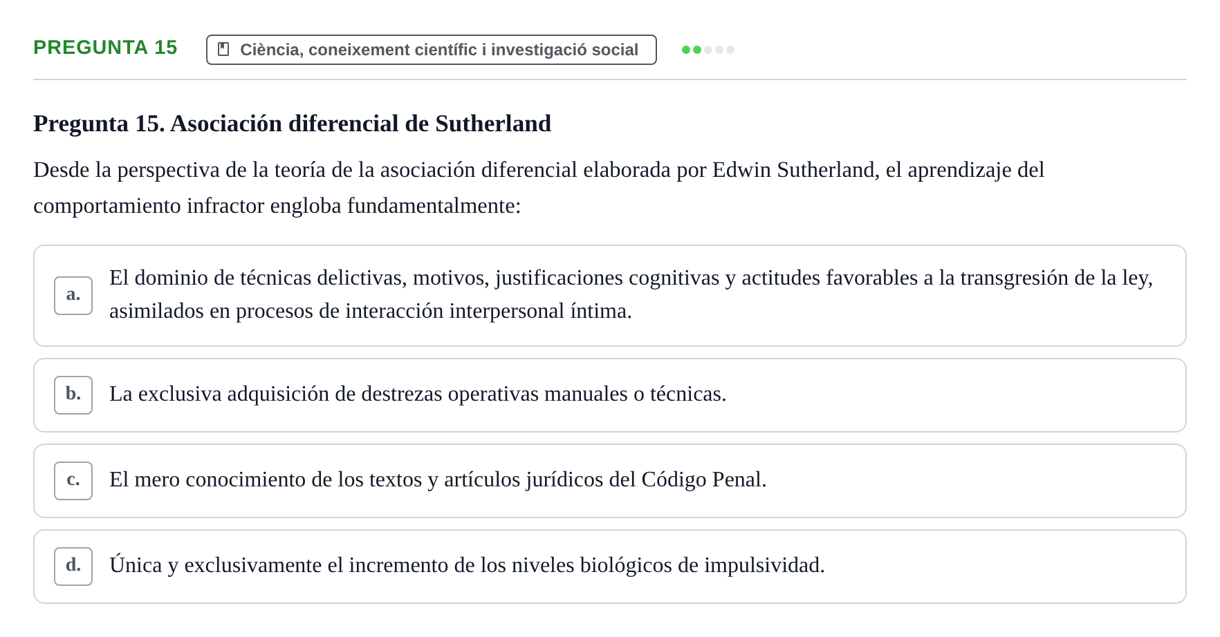 Enunciado: Pregunta 15