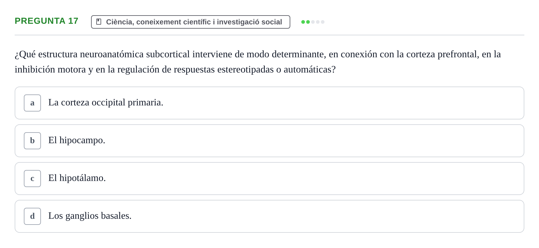 Enunciado: Pregunta 17
