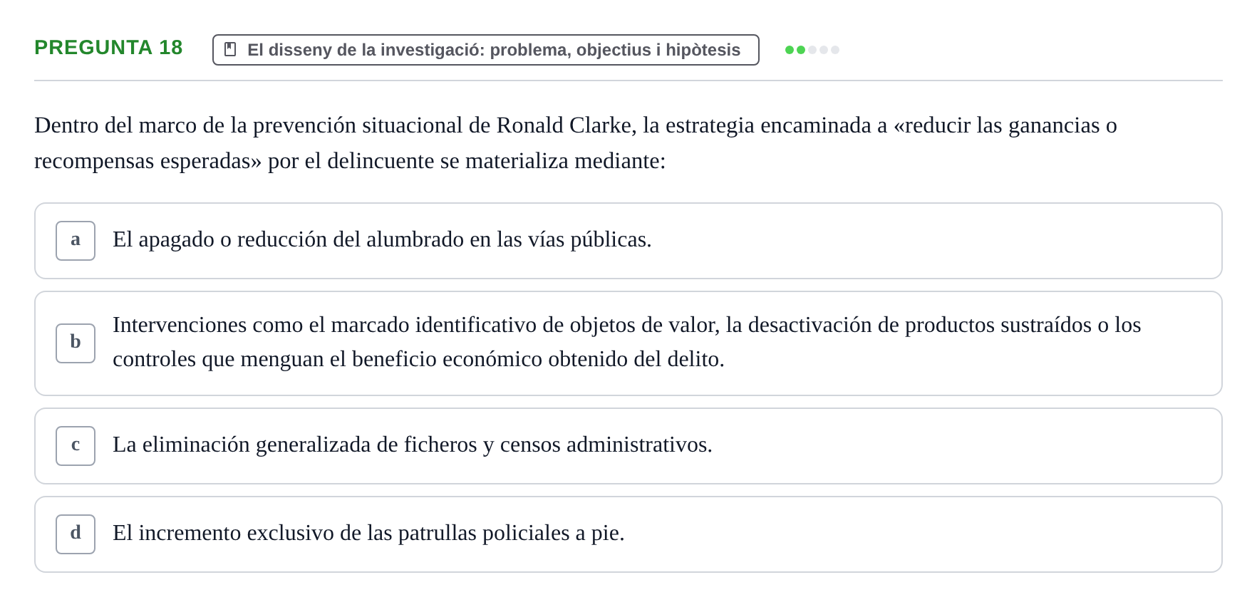 Enunciado: Pregunta 18