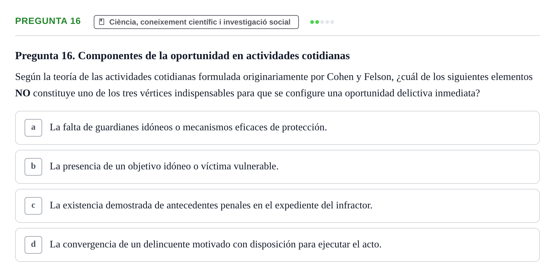 Enunciado: Pregunta 16
