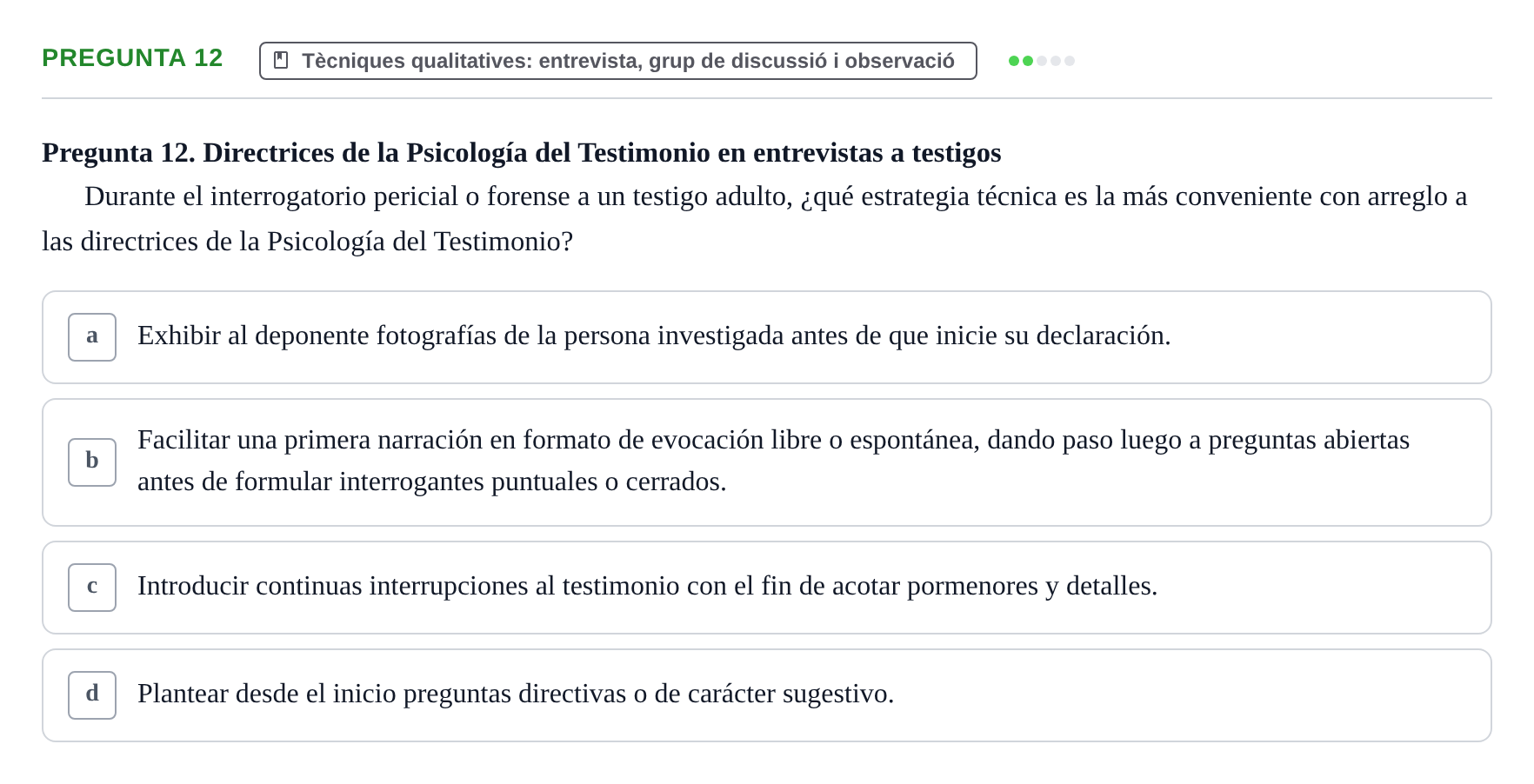 Enunciado: Pregunta 12