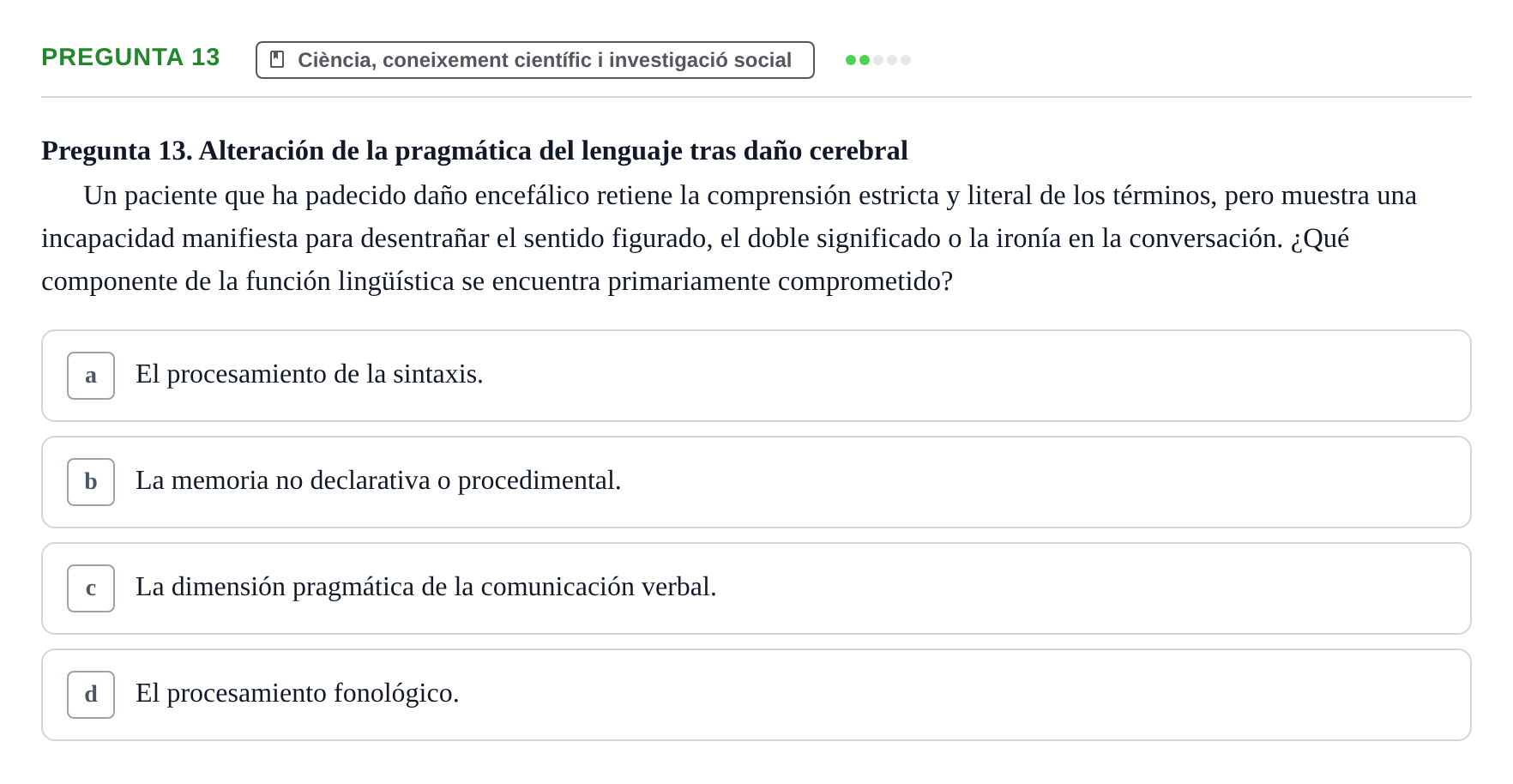 Enunciado: Pregunta 13
