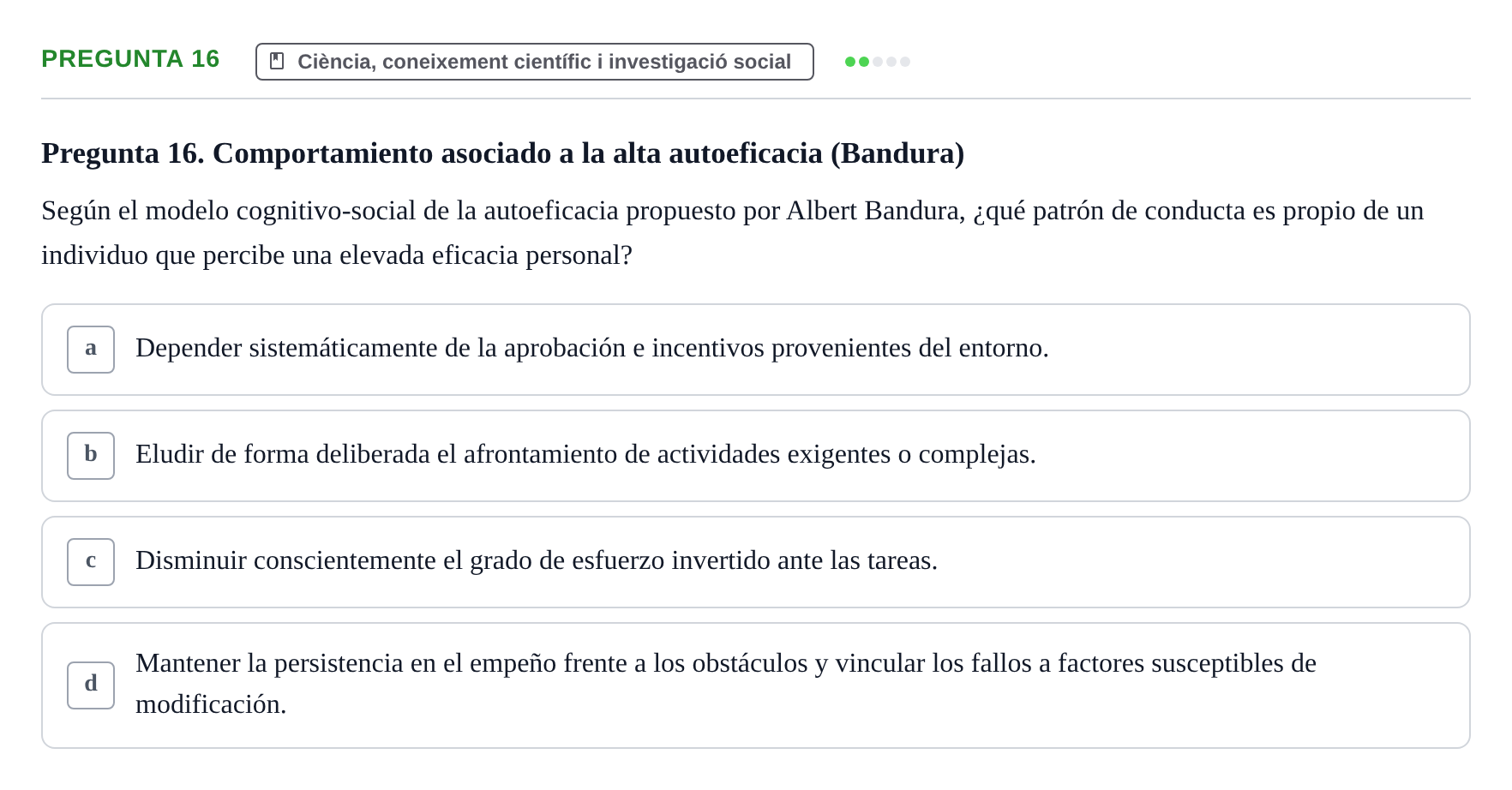 Enunciado: Pregunta 16