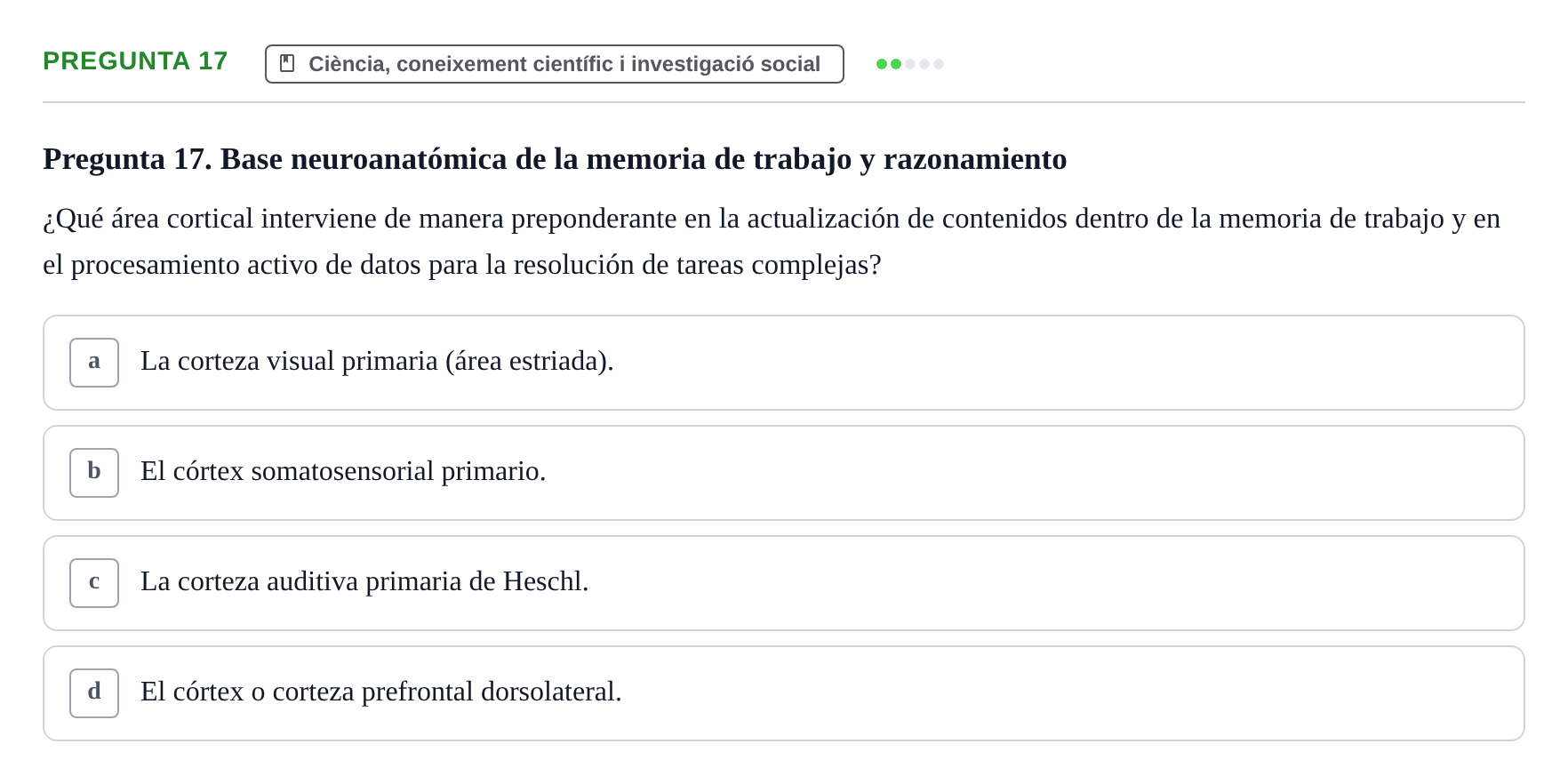 Enunciado: Pregunta 17