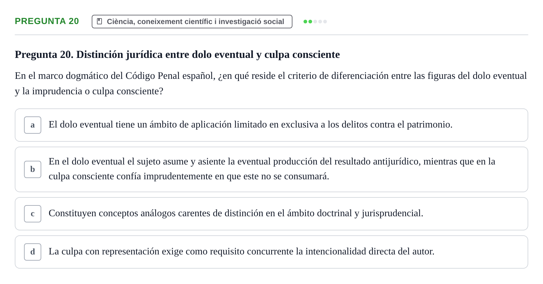 Enunciado: Pregunta 20