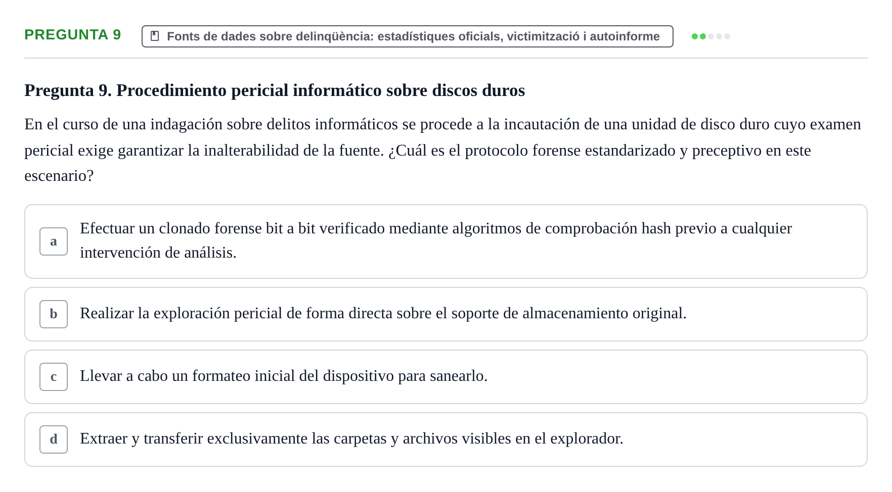 Enunciado: Pregunta 9