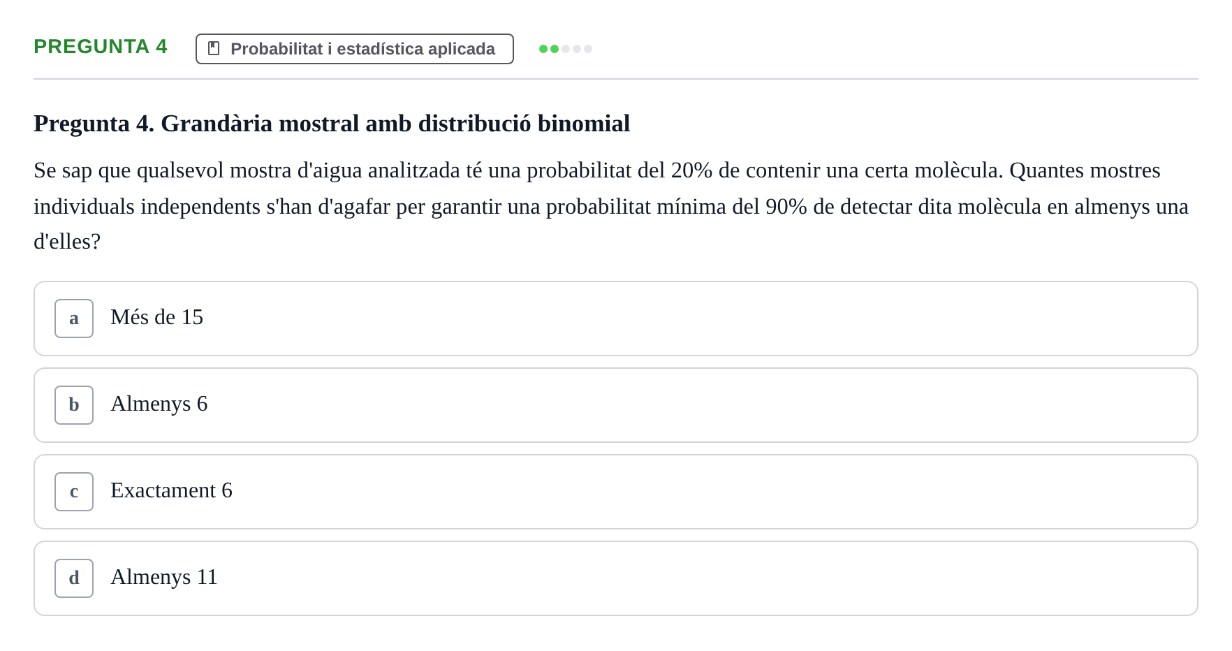 Enunciado: Pregunta 4 · Matemáticas II UB 2018