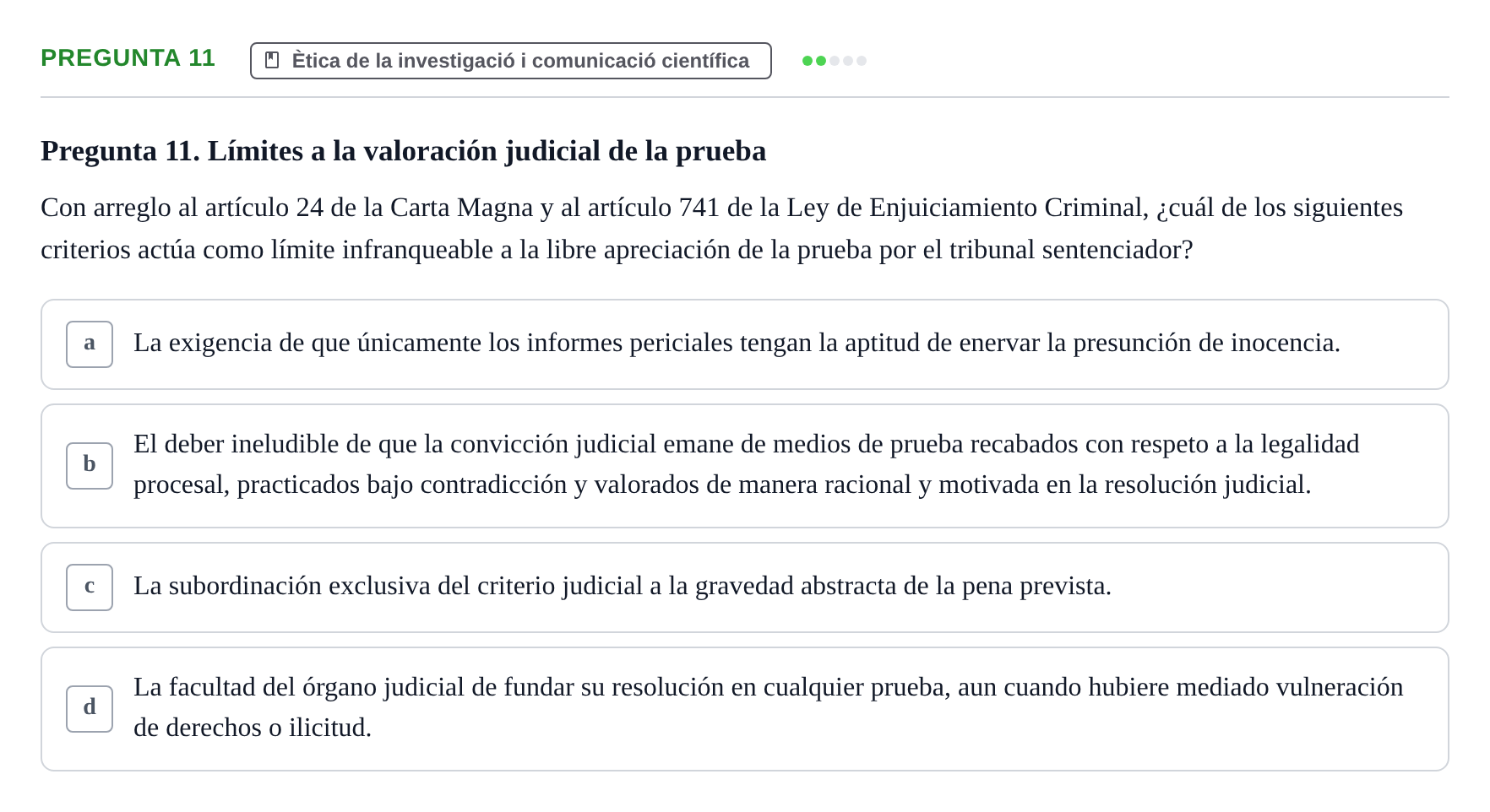 Enunciado: Pregunta 11