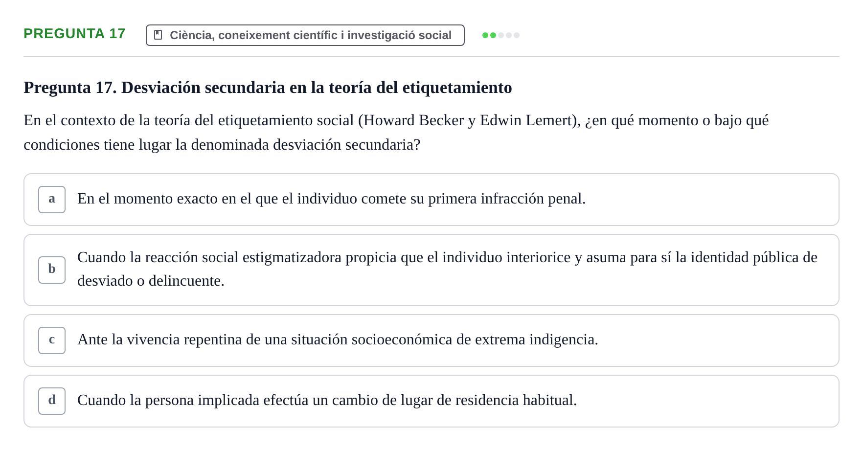 Enunciado: Pregunta 17