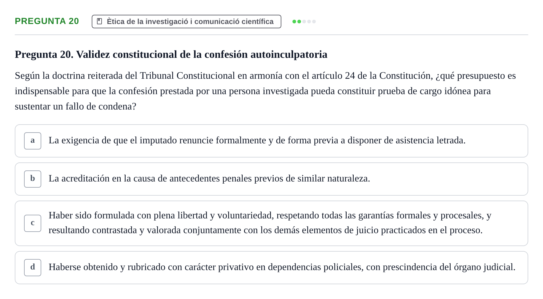 Enunciado: Pregunta 20