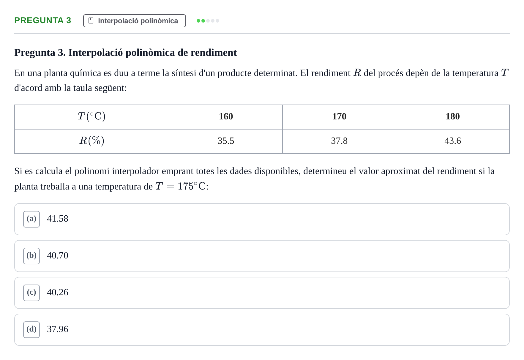 Enunciado: Pregunta 3 · Matemáticas II UB 2018