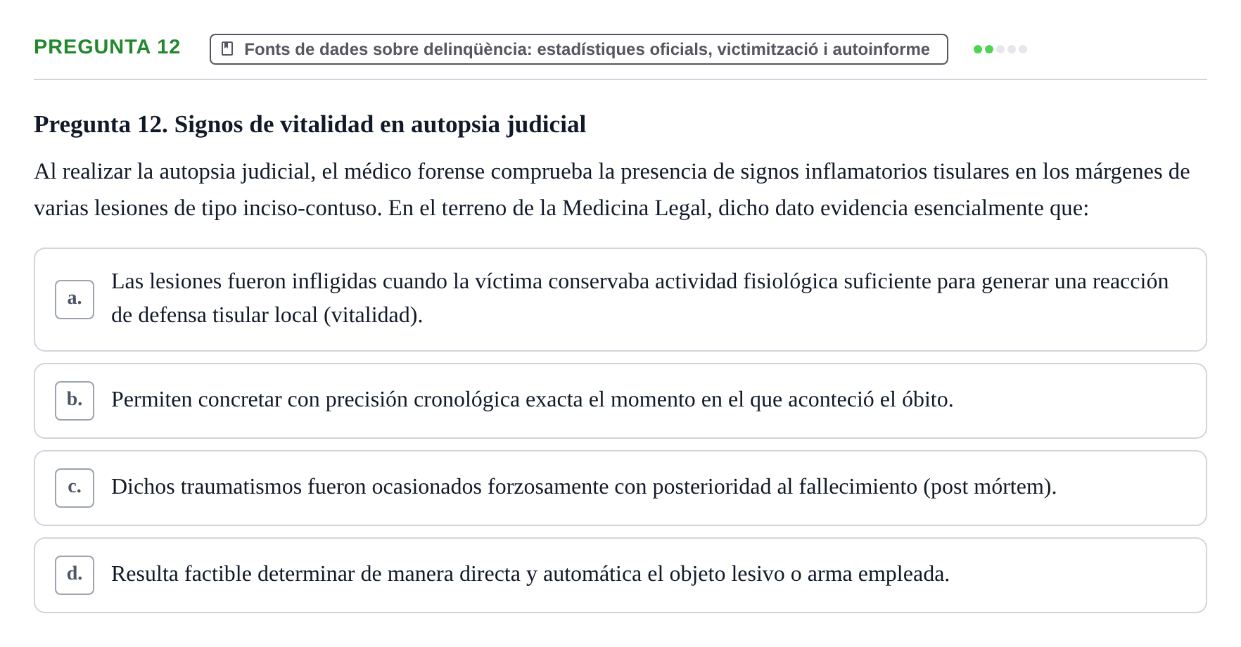 Enunciado: Pregunta 12