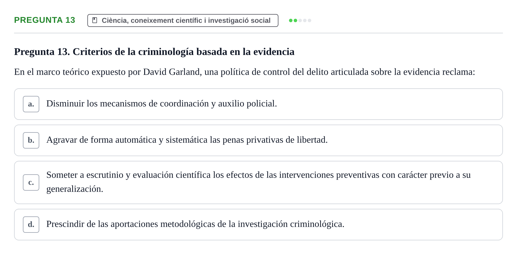 Enunciado: Pregunta 13