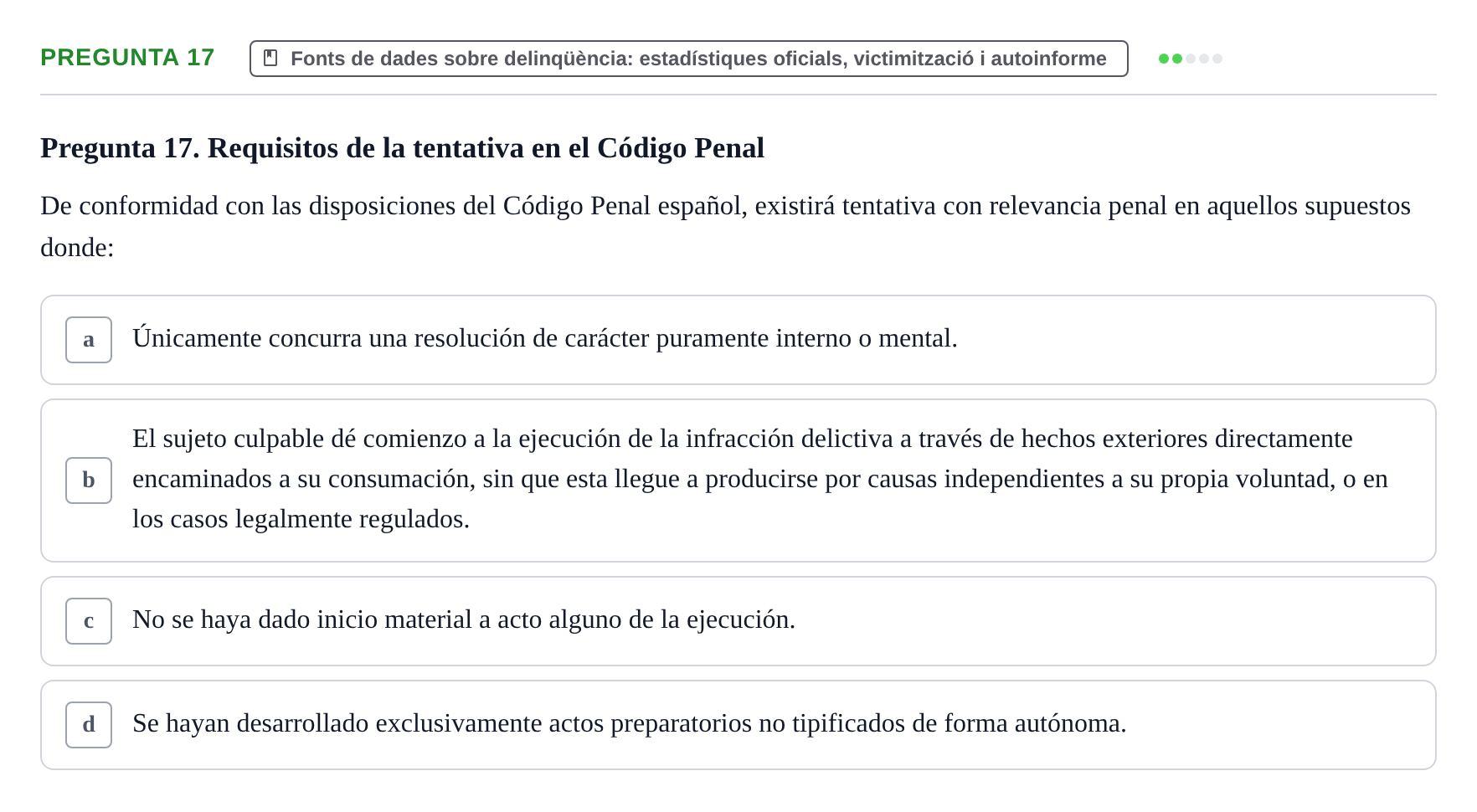 Enunciado: Pregunta 17