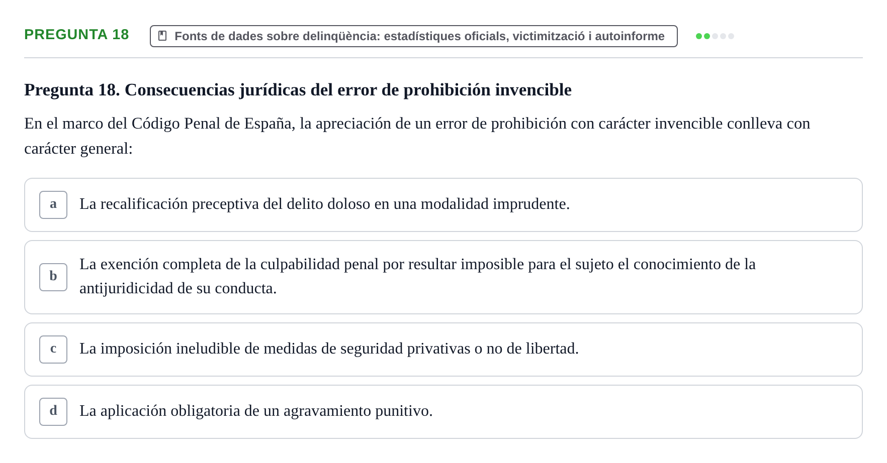 Enunciado: Pregunta 18