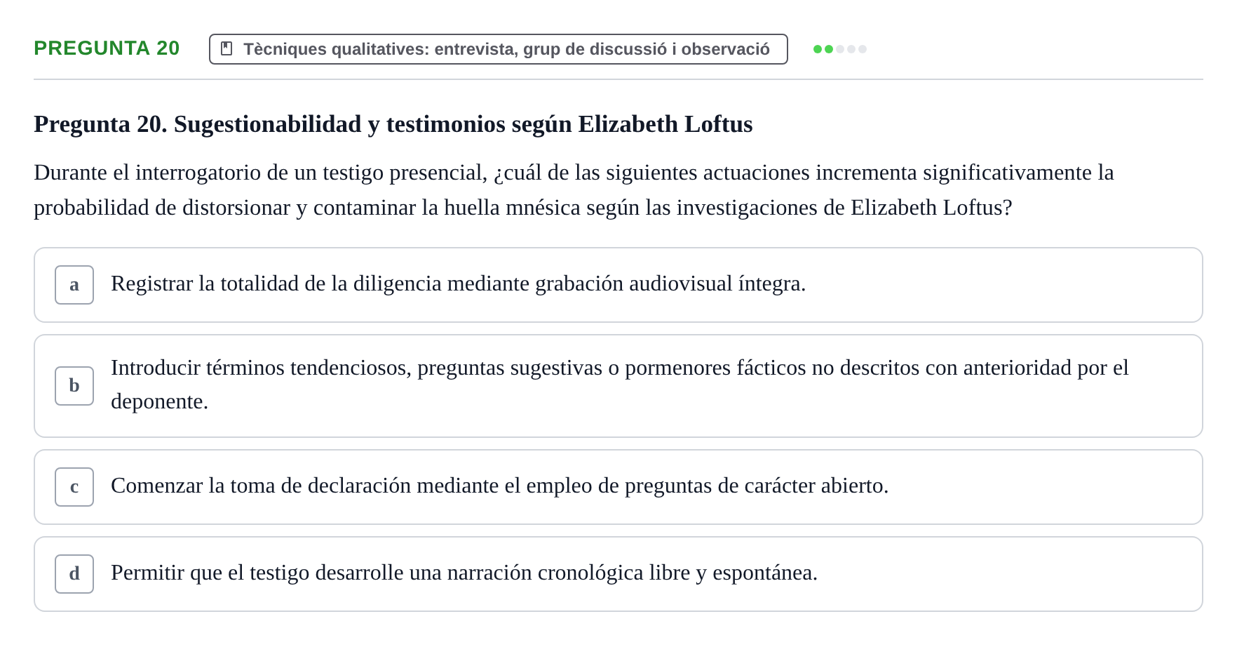 Enunciado: Pregunta 20