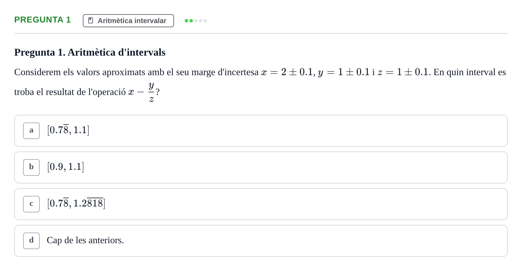 Enunciado: Pregunta 1 · Matemáticas II UB Juny 2020